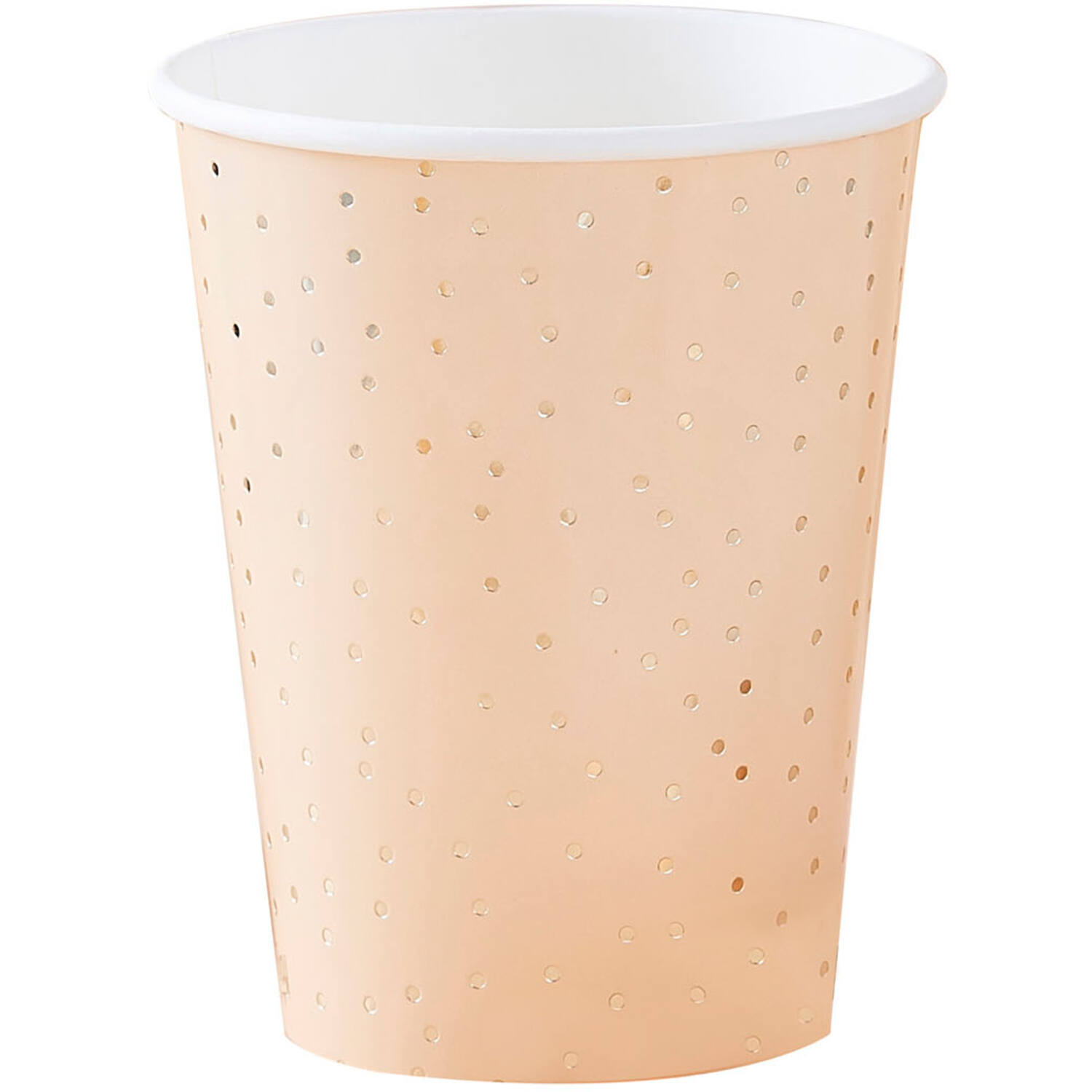 Cup - Peach Ditsy Dot with fringe - Foiled