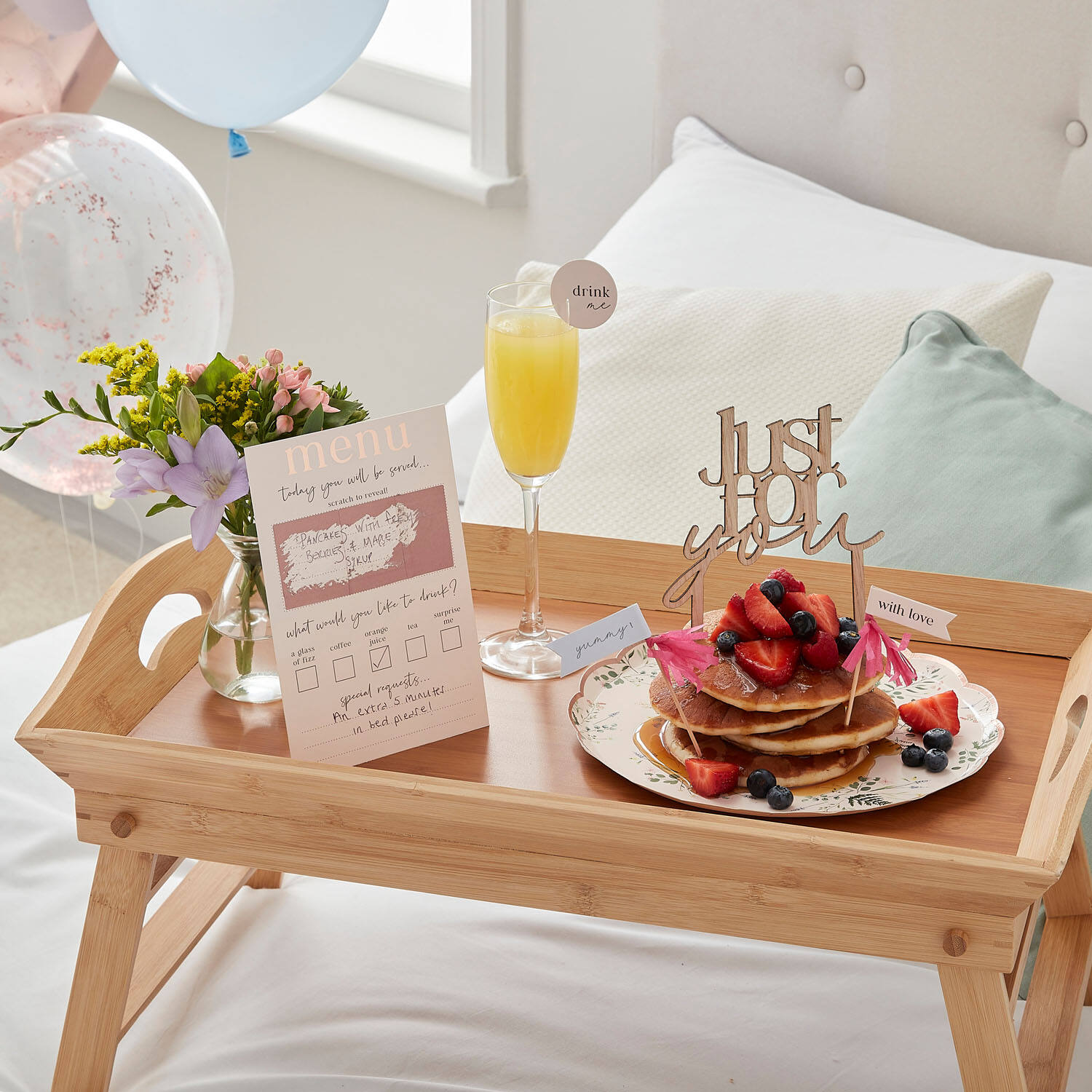 Customisable Breakfast In Bed Set - Rose Gold