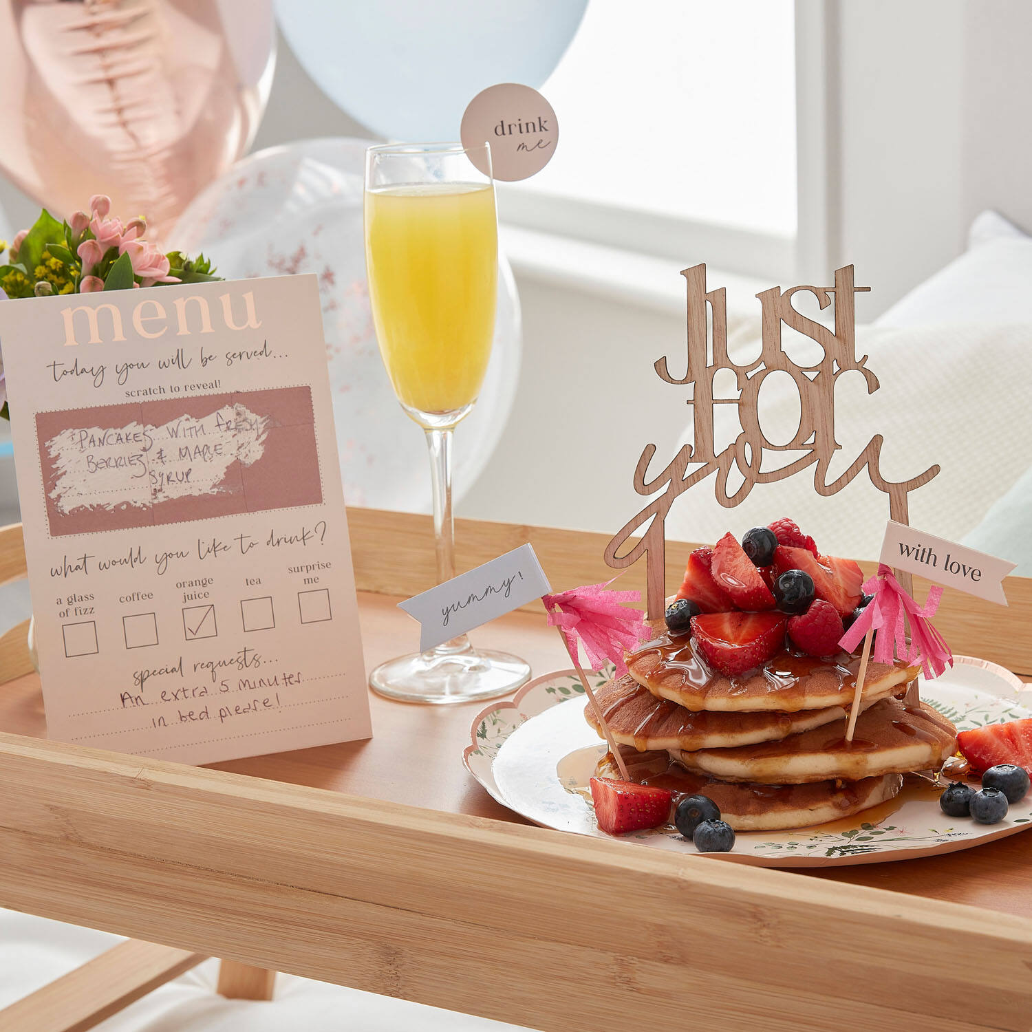 Customisable Breakfast In Bed Set - Rose Gold