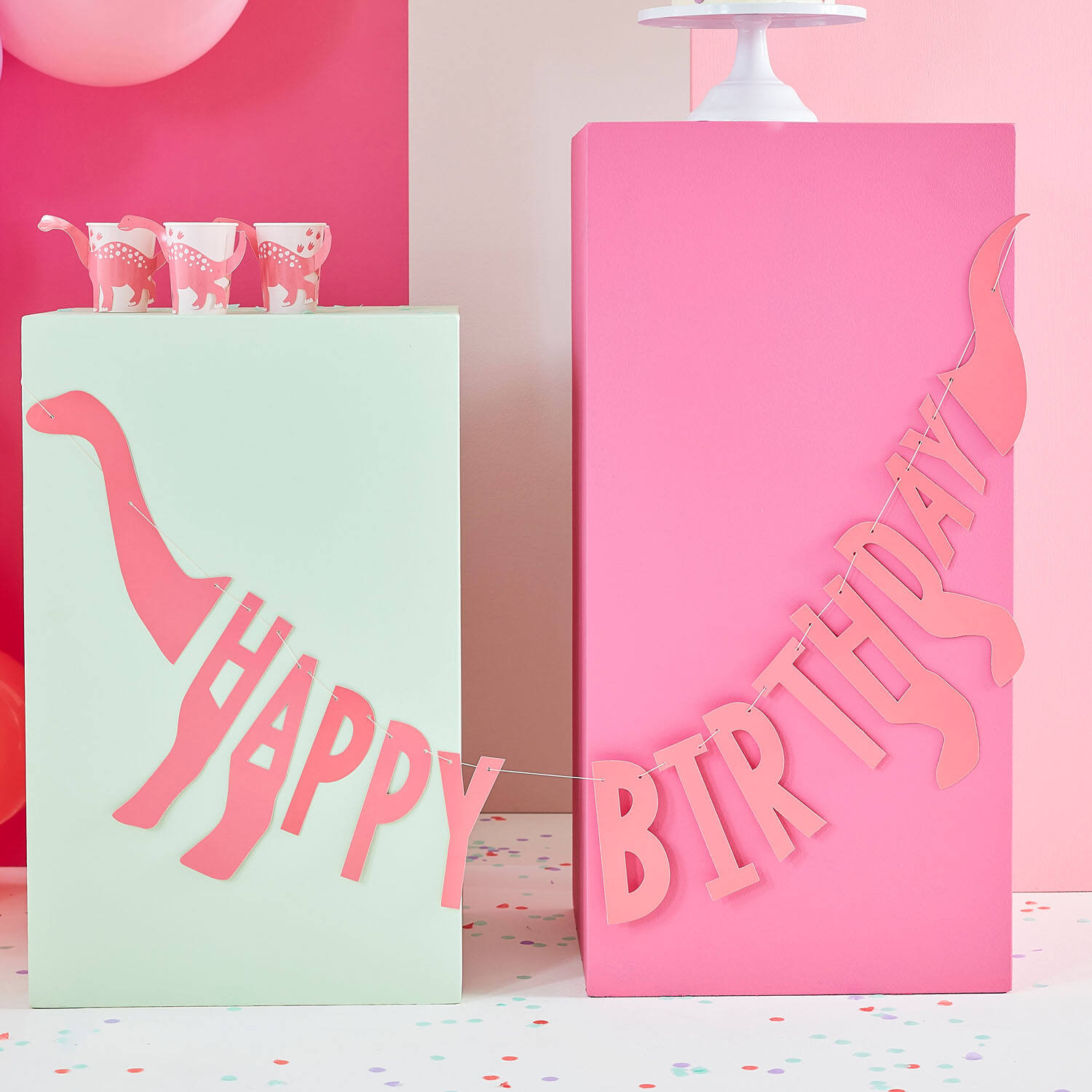 Bunting - Happy Birthday Dino Shaped