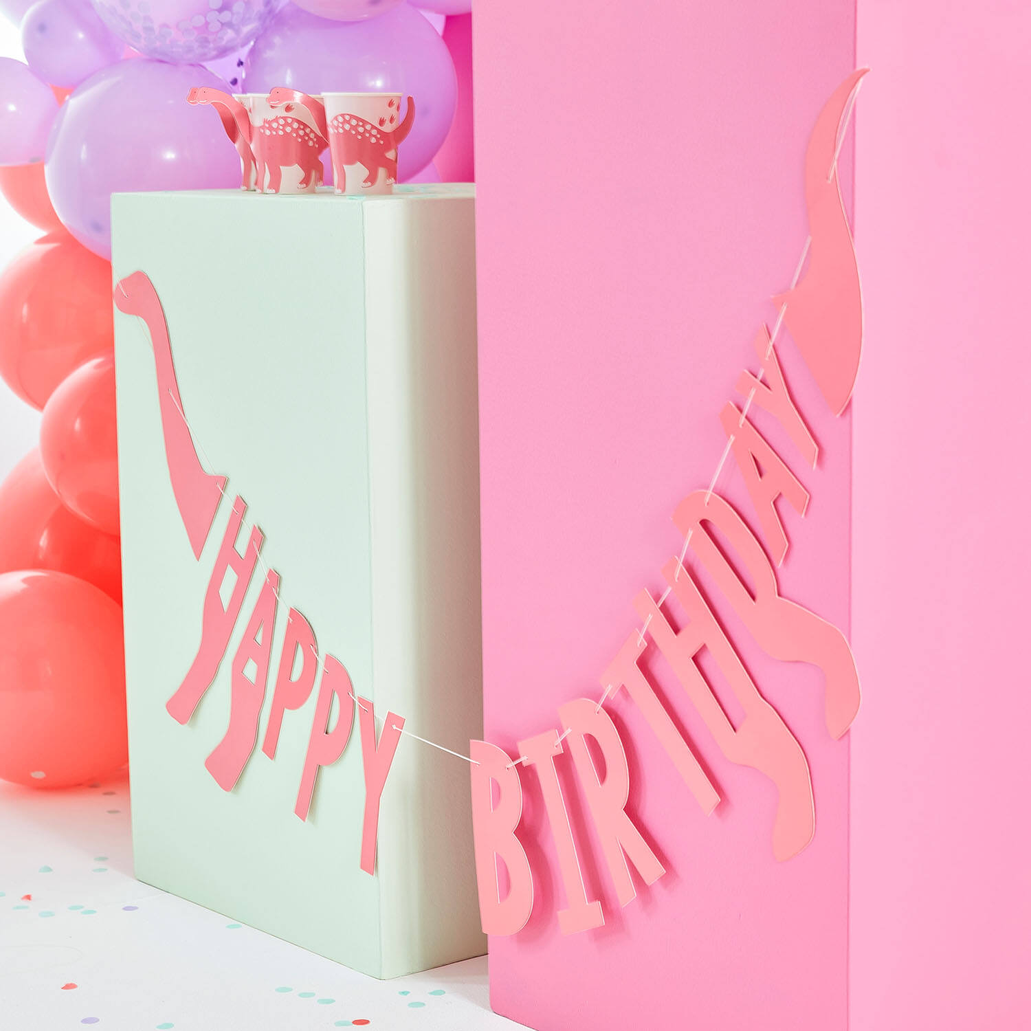 Bunting - Happy Birthday Dino Shaped