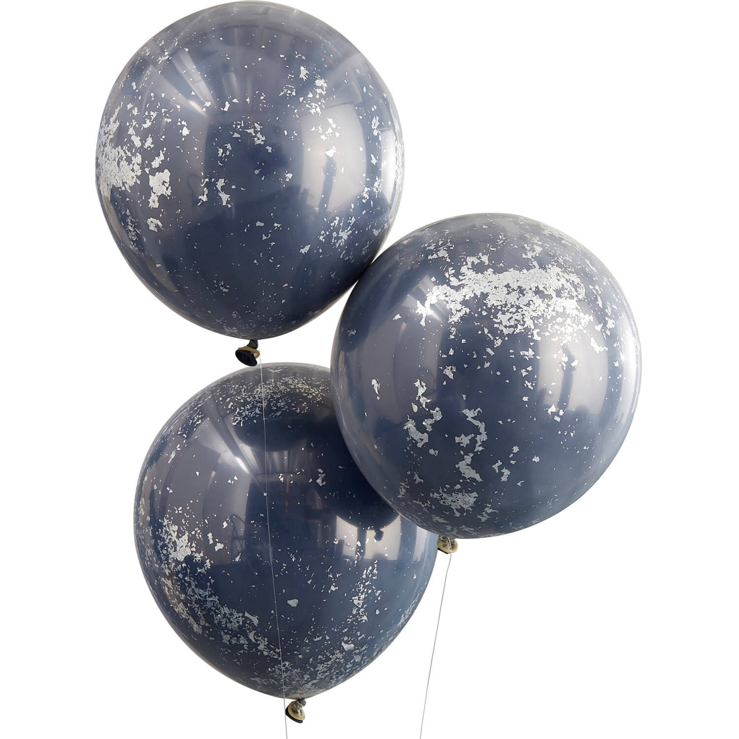 Balloon Bundle - Double Stuffed - Navy with Silver Shred
