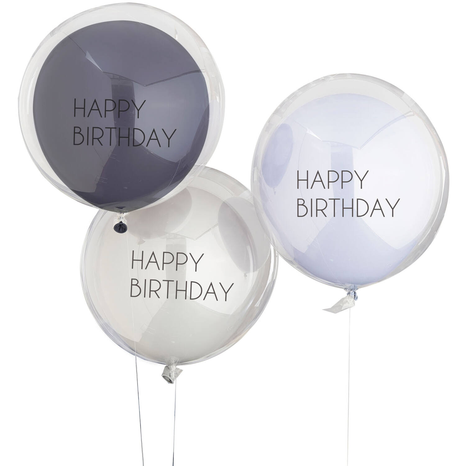Balloon Bundle - Happy Birthday - Double Stuffed - Blue