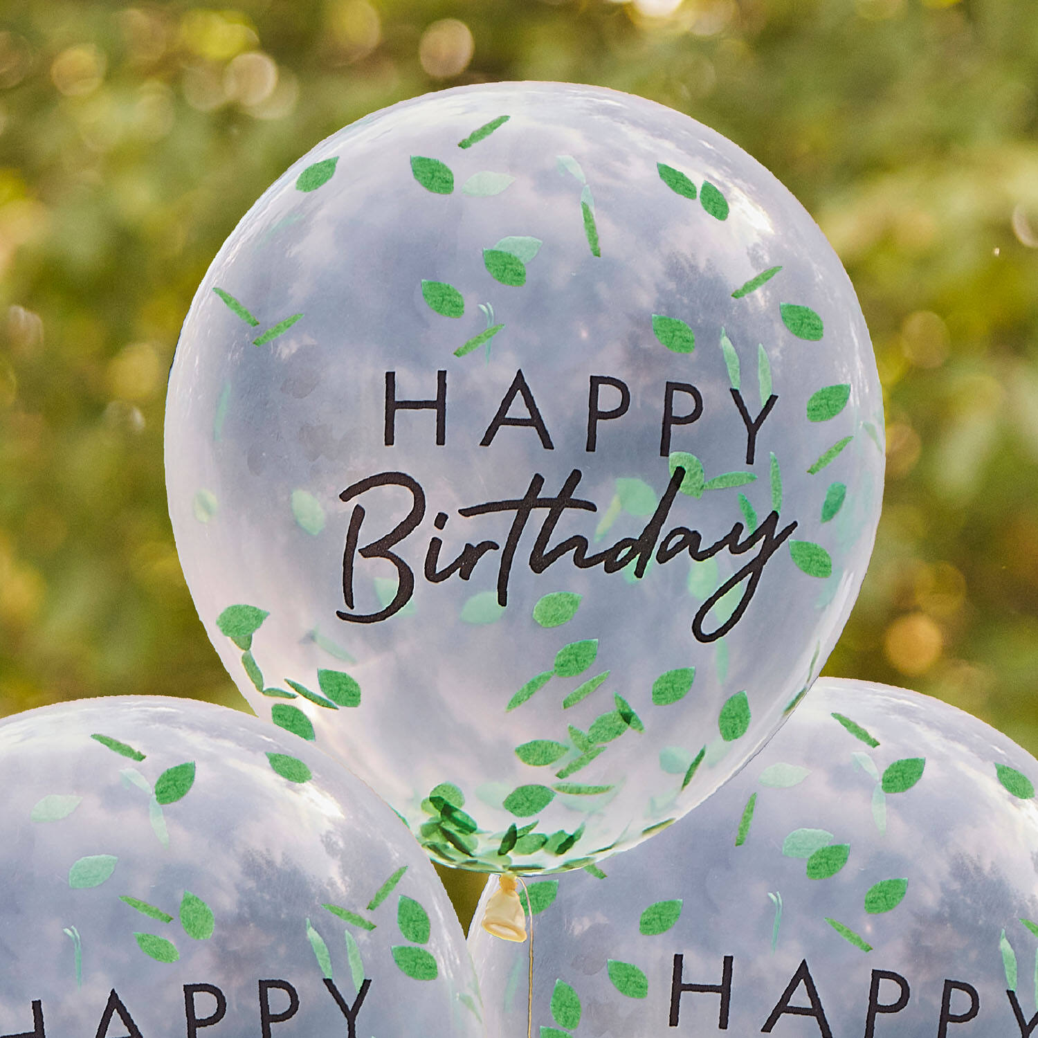Balloon Bundle - Happy Birthday - Leaf Confetti Filled