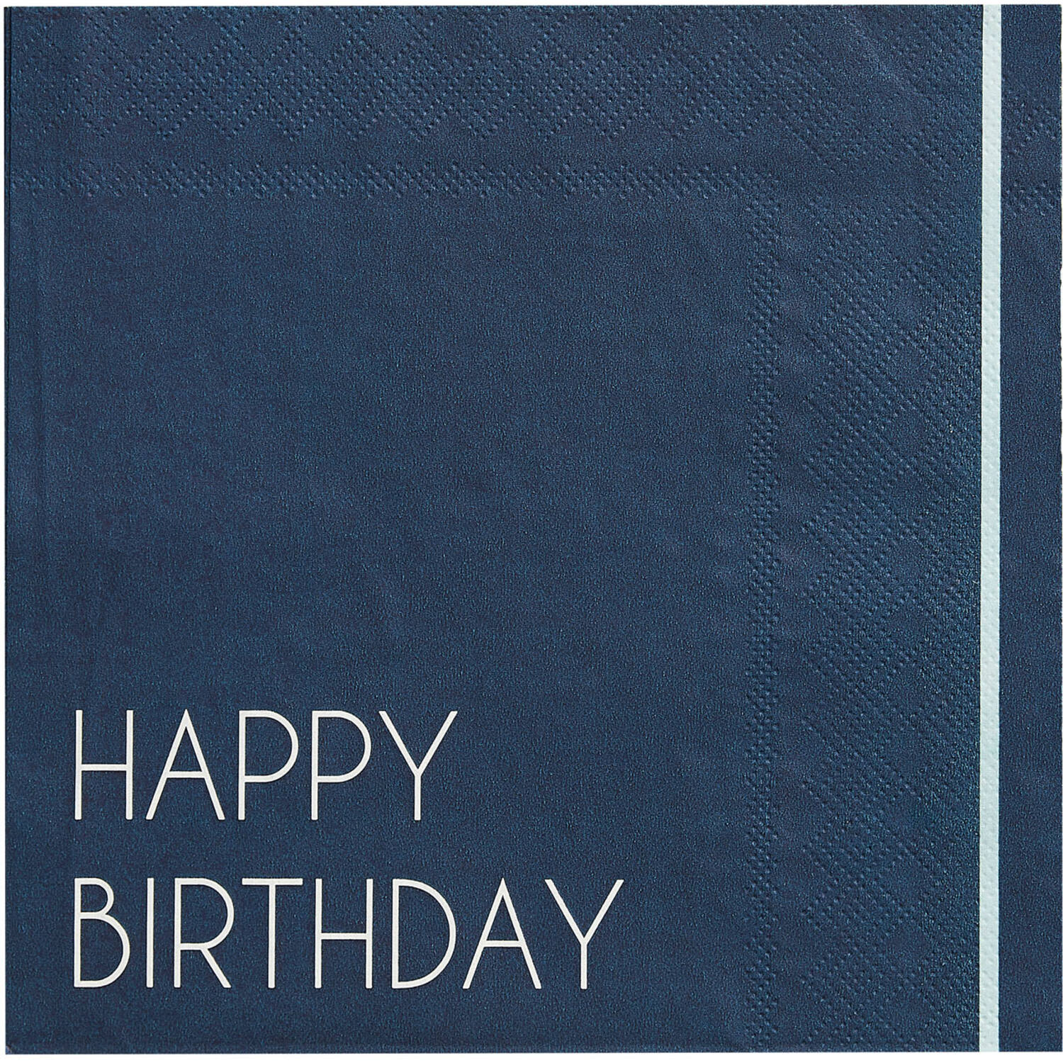 Eco Paper Napkins - Happy Birthday - Navy & Light Blue