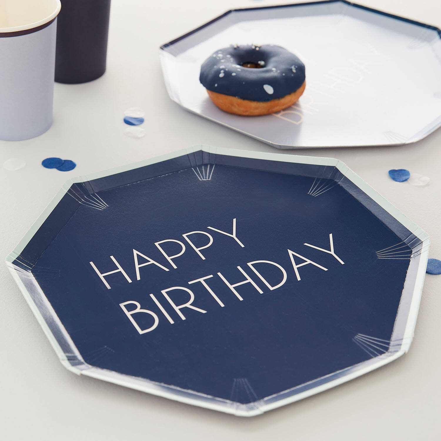 Eco Paper Plates - Happy Birthday - Mixed Pack - Blue