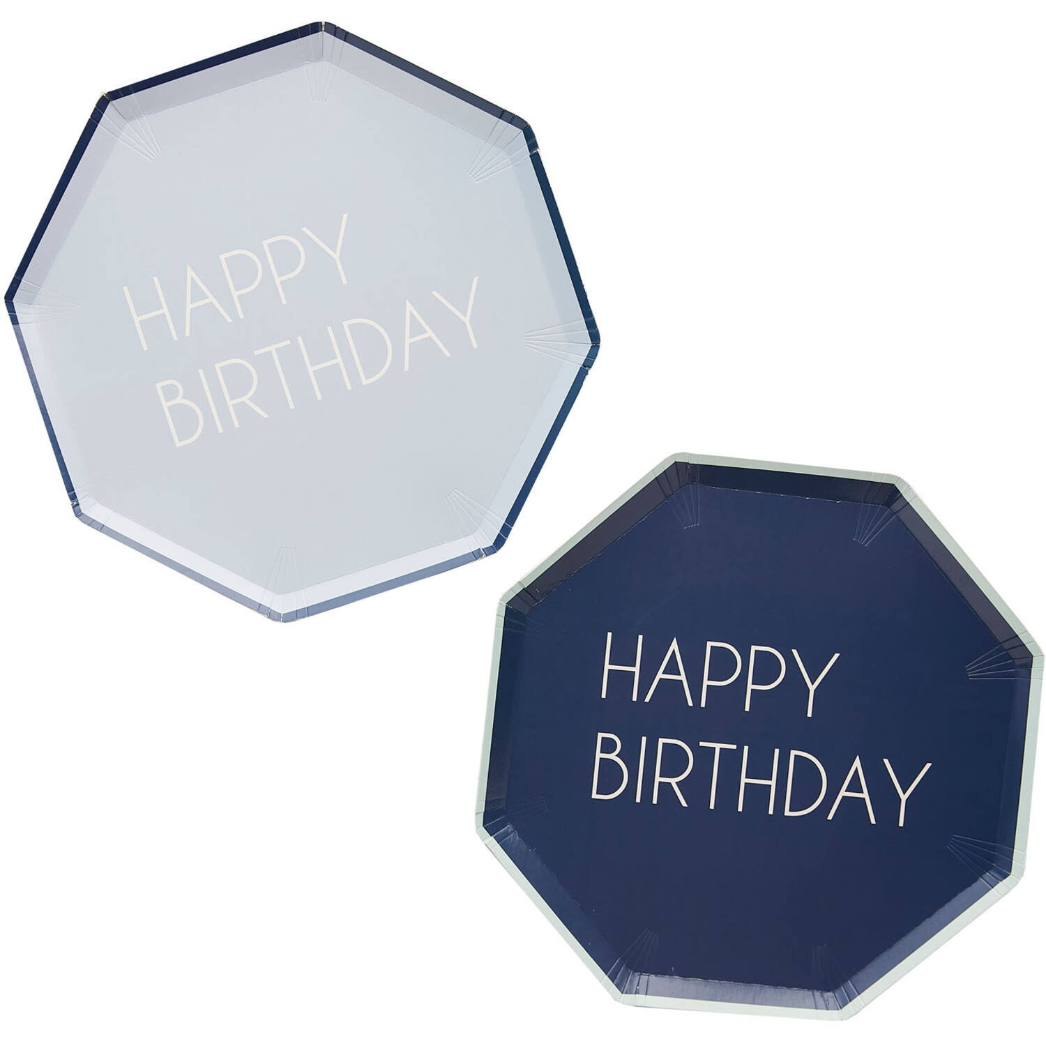 Eco Paper Plates - Happy Birthday - Mixed Pack - Blue
