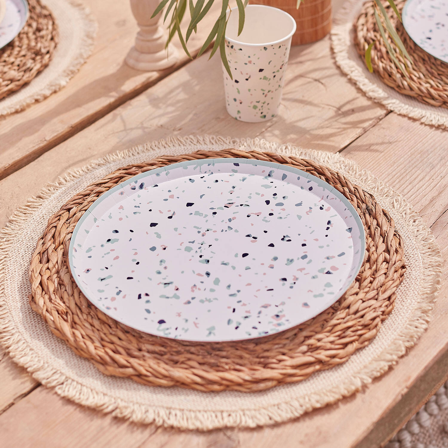 Eco Paper Plates - Terrazzo