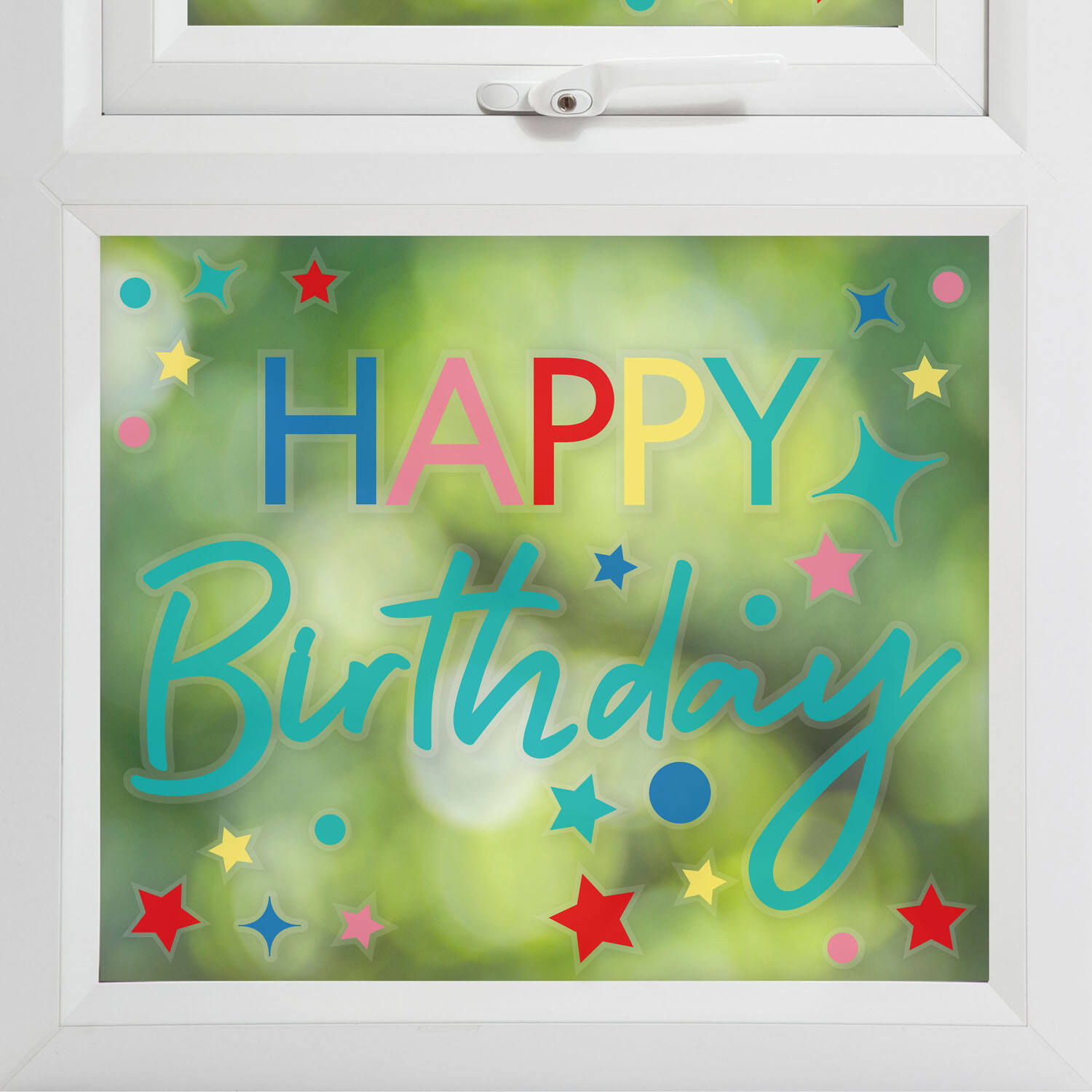 Window Sticker - Happy Birthday - Brights