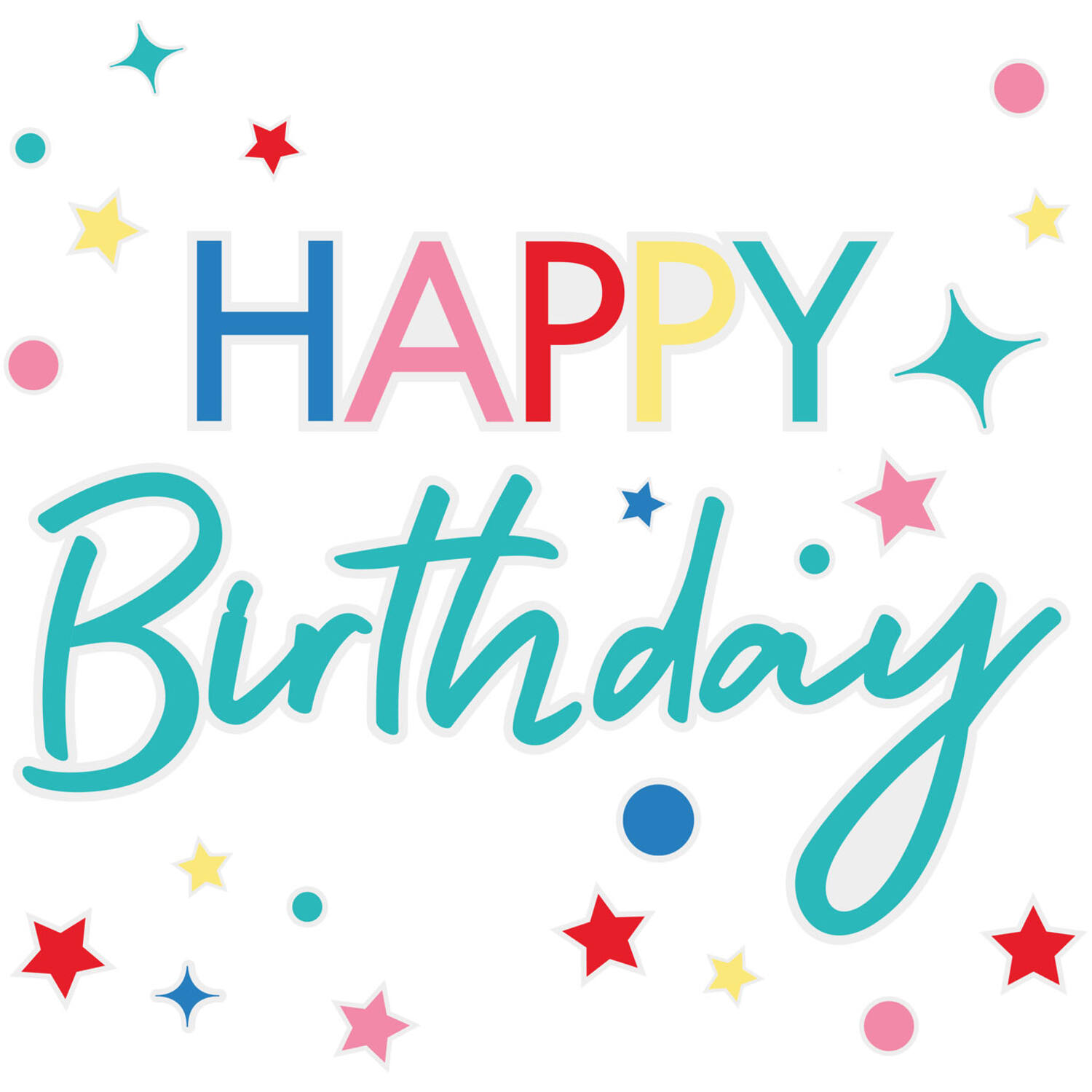 Window Sticker - Happy Birthday - Brights
