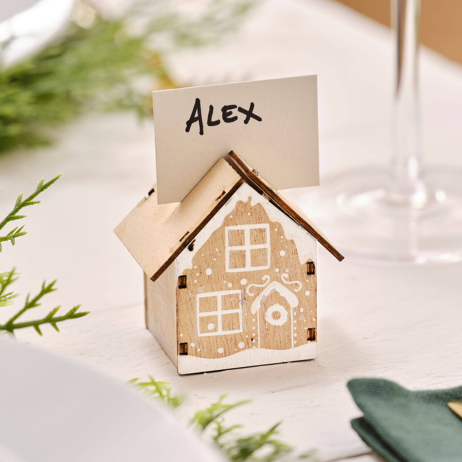 Place Card Holder - Wooden House Place Card Holder