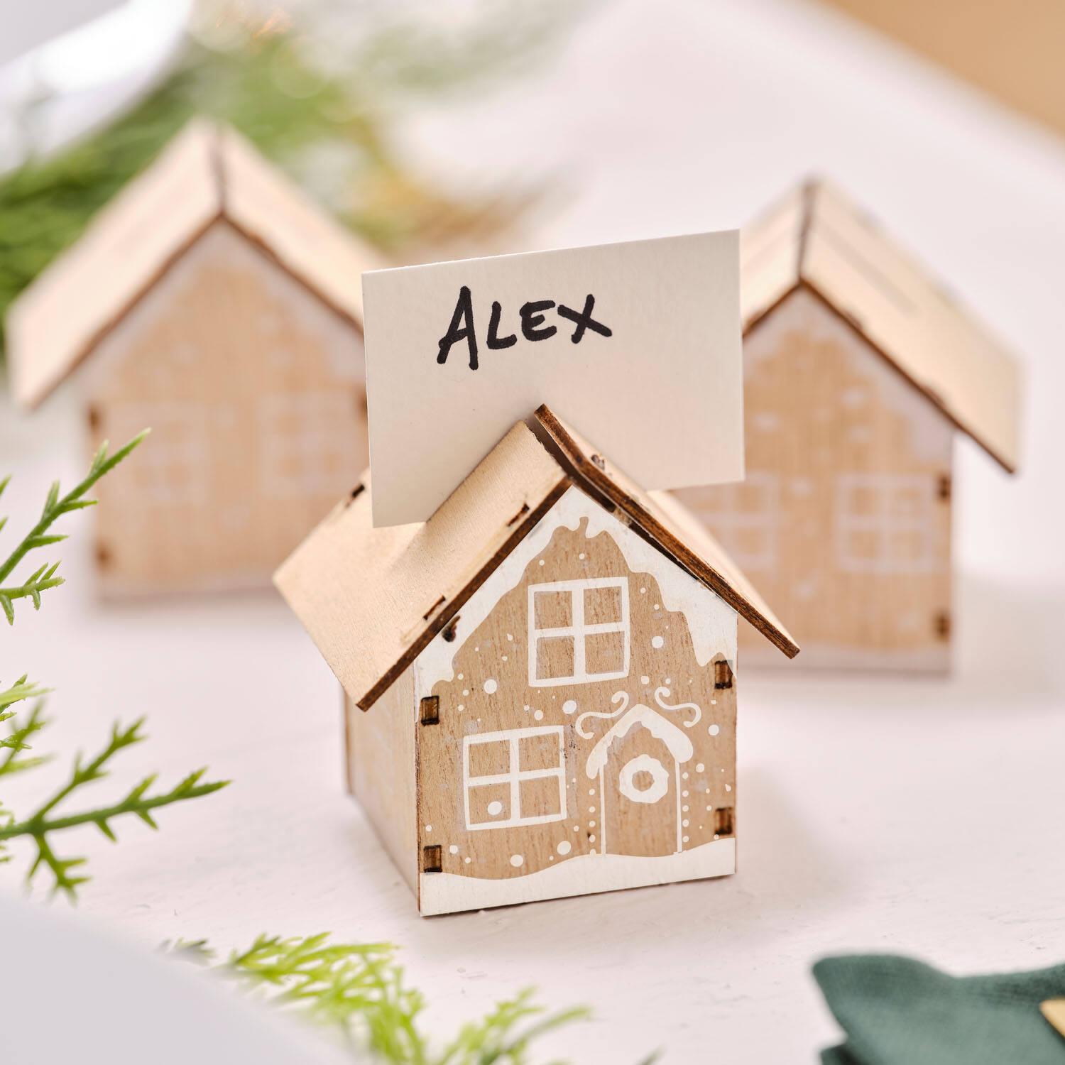 Place Card Holder - Wooden House Place Card Holder