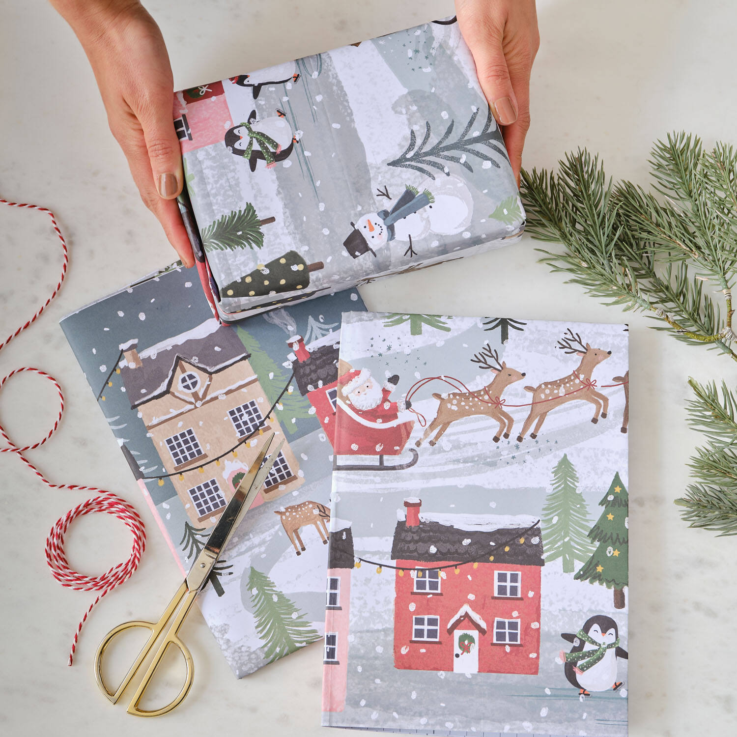 Wrap - Christmas Scene Wrapping Paper