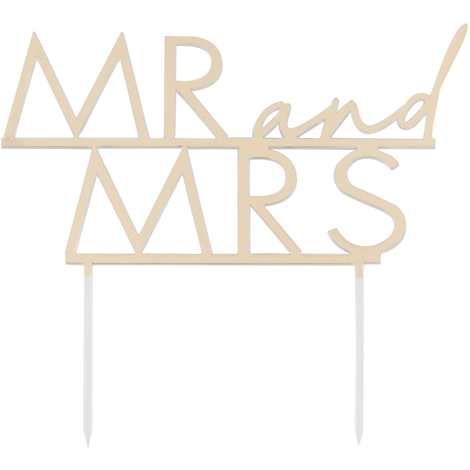 Cake Topper - Acrylic Gold Mr & Mrs