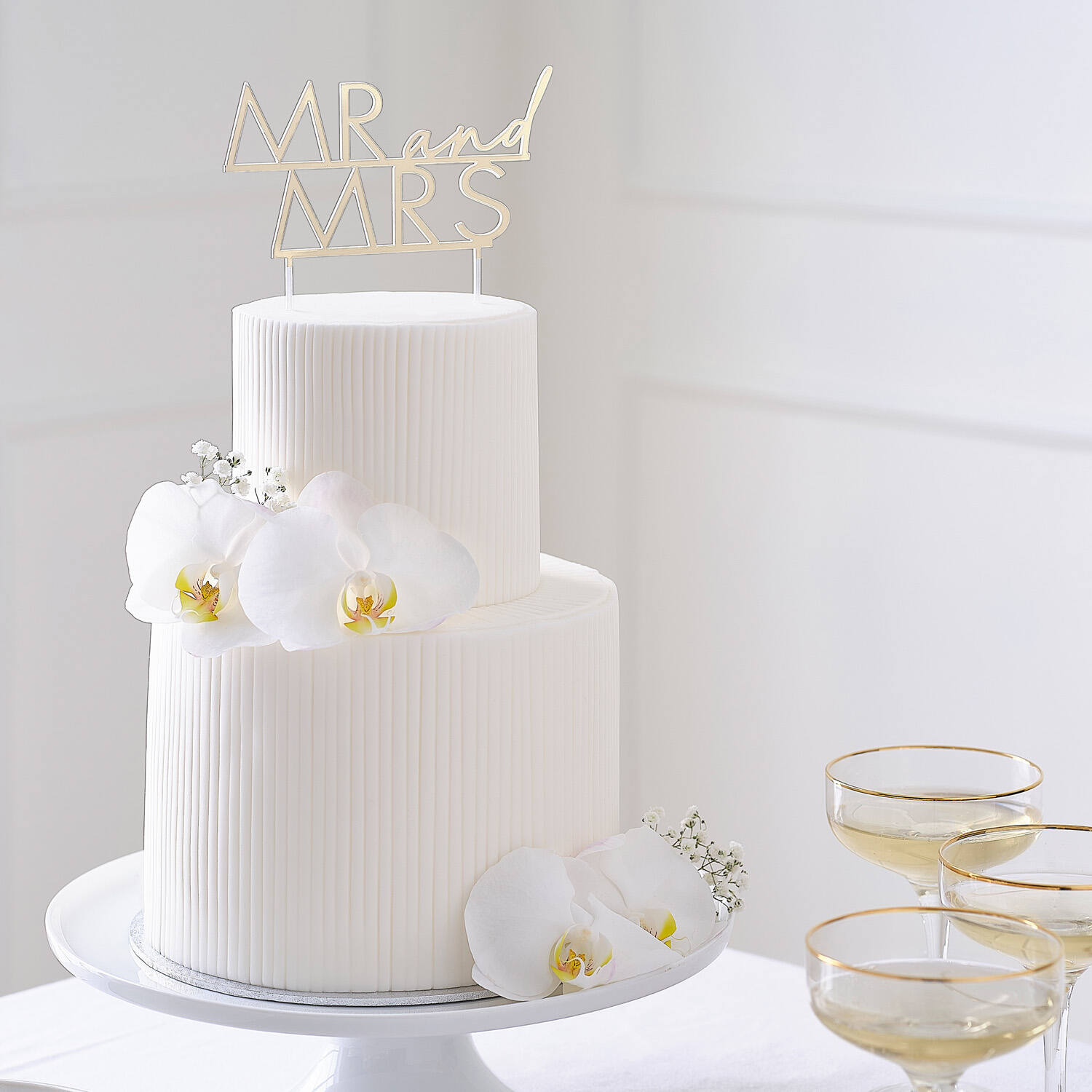 Cake Topper - Acrylic Gold Mr & Mrs