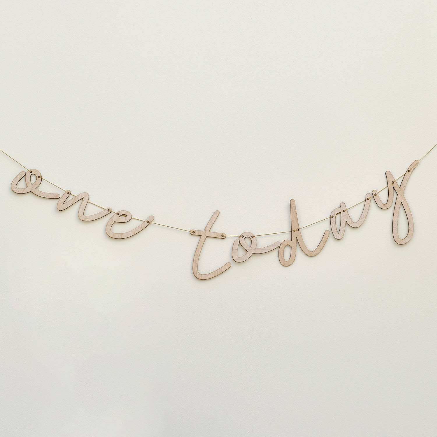 'One Today' Wooden Bunting
