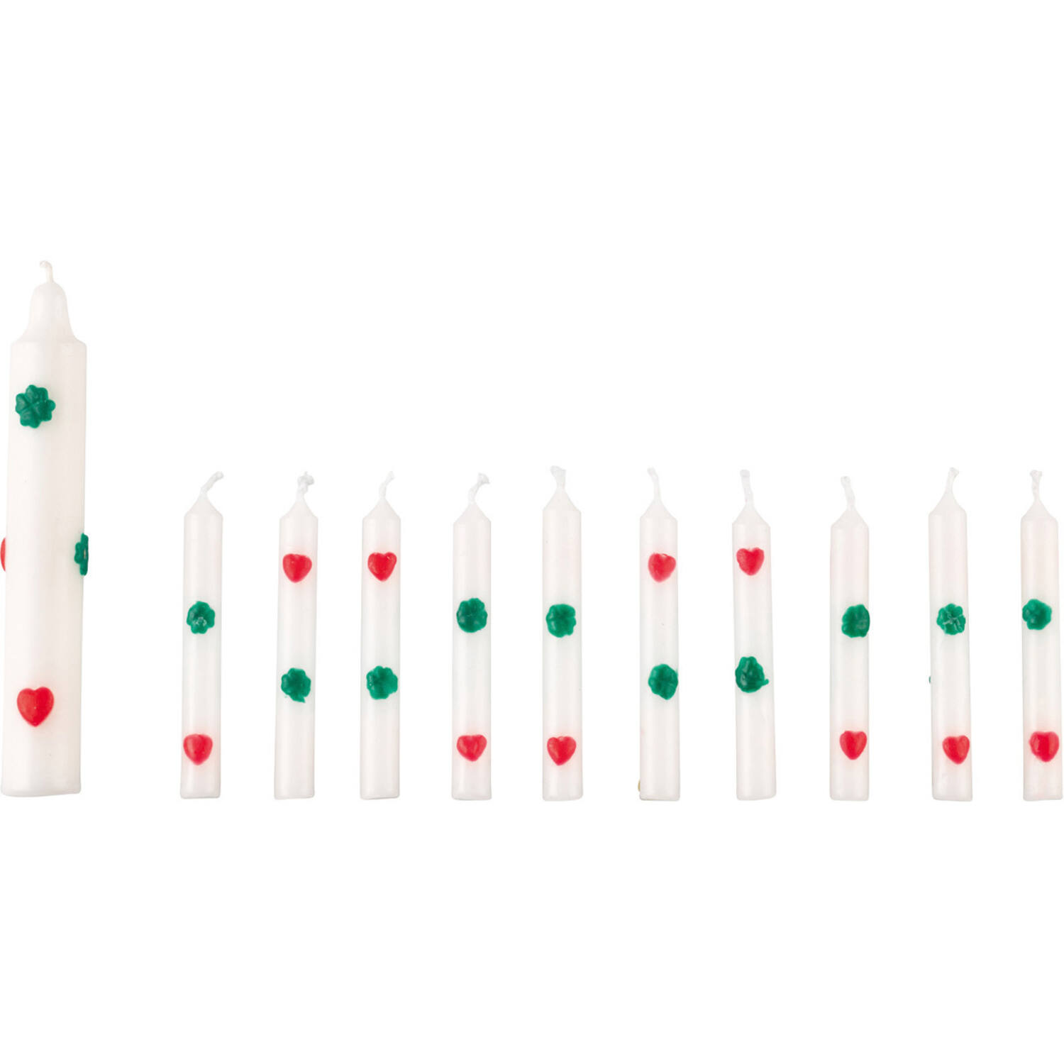 Set of Candles Light of Life & Birthday Candles Symbols 11 Pieces Height 8 / 13.5 cm