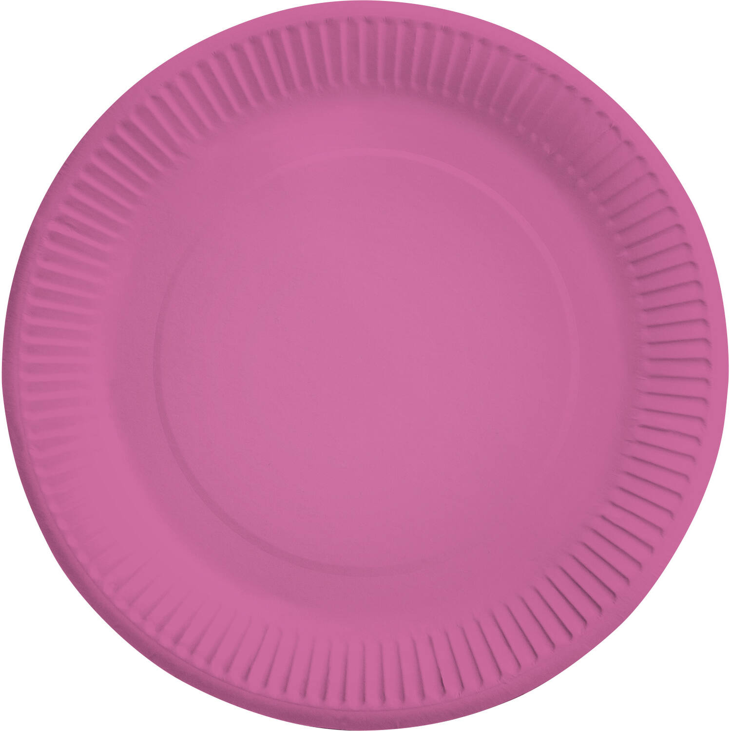 8 Plates Bright Pink Round Paper 23 cm