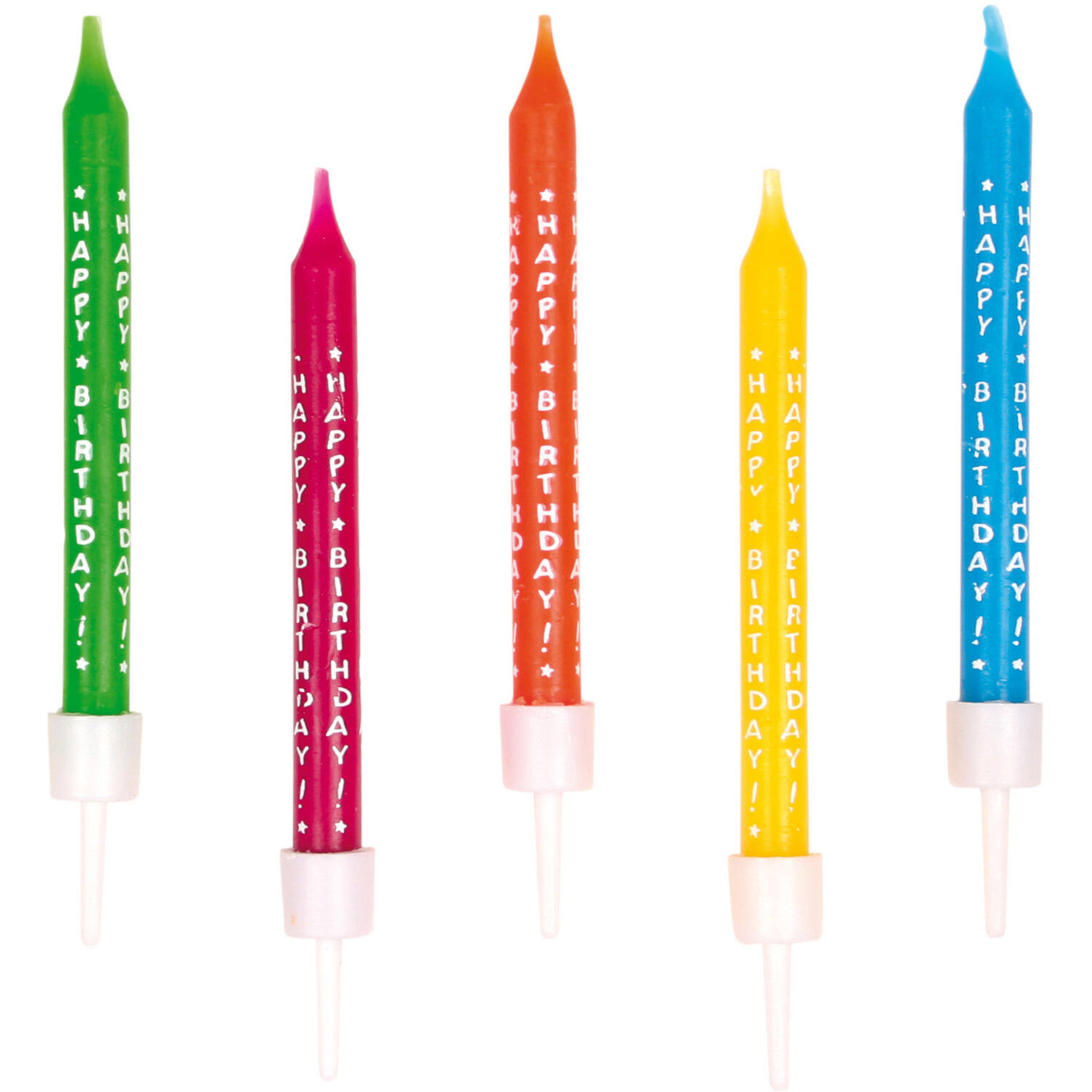 10 Spiral Candles Happy Birthday Multicolour Height 6.3 cm