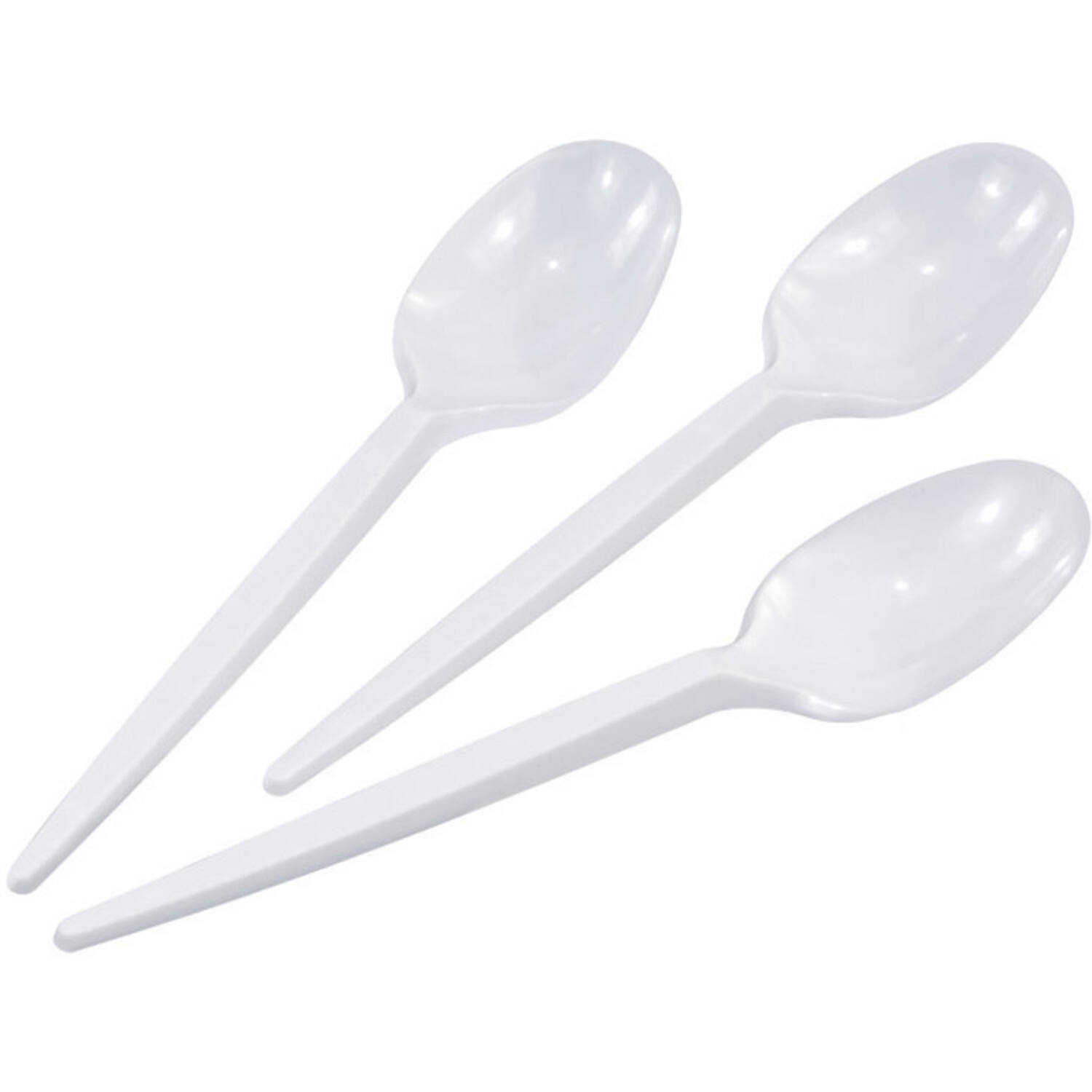 25 Spoons white Plastic