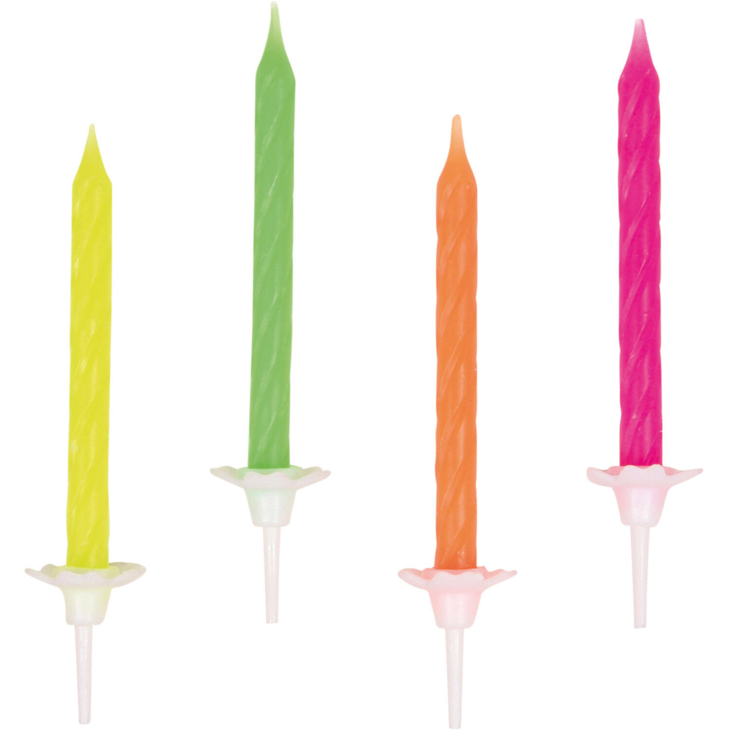 10 Spiral Candles Neon Height 6.3 cm