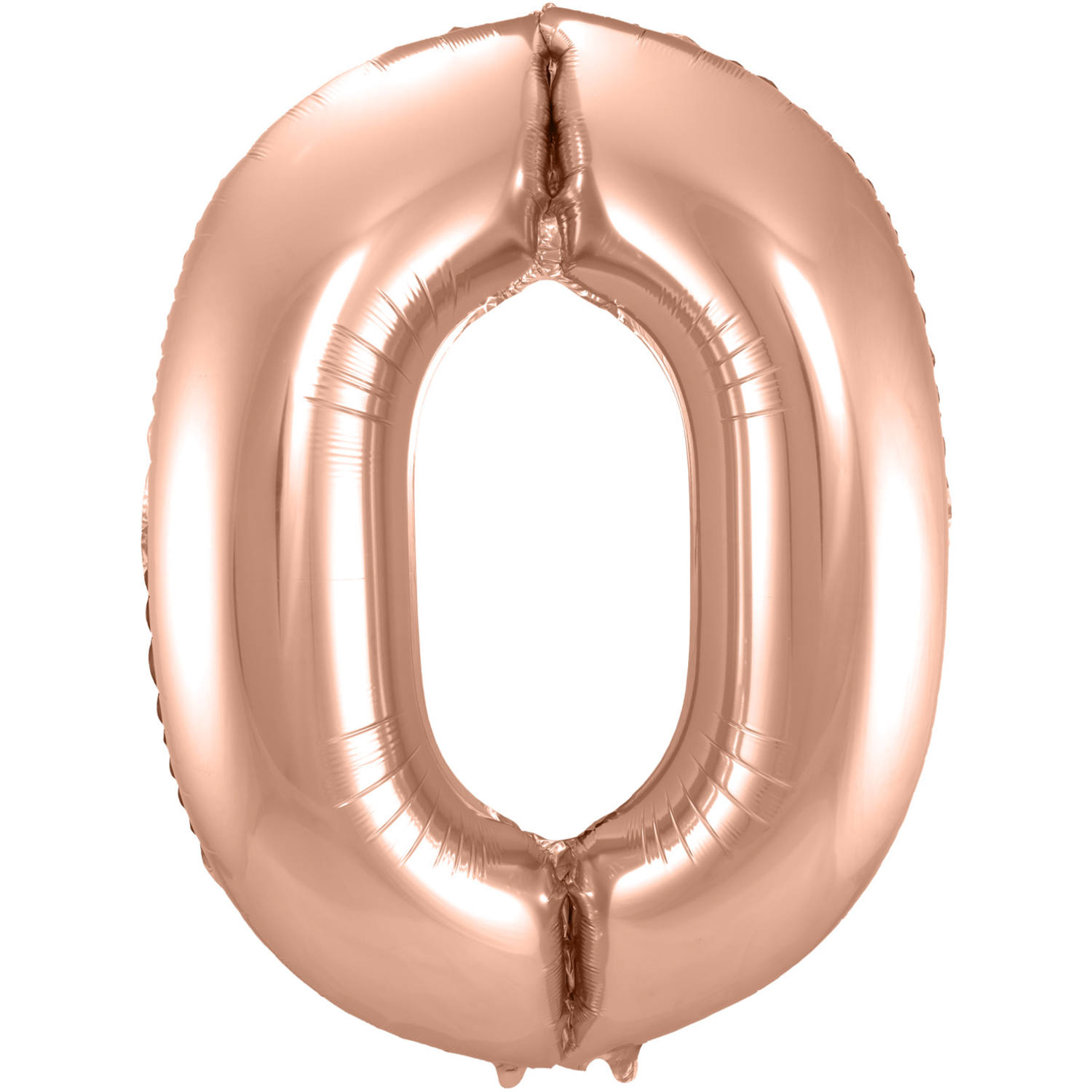 Foil Balloon Number 0 - Rose Gold - 86 cm
