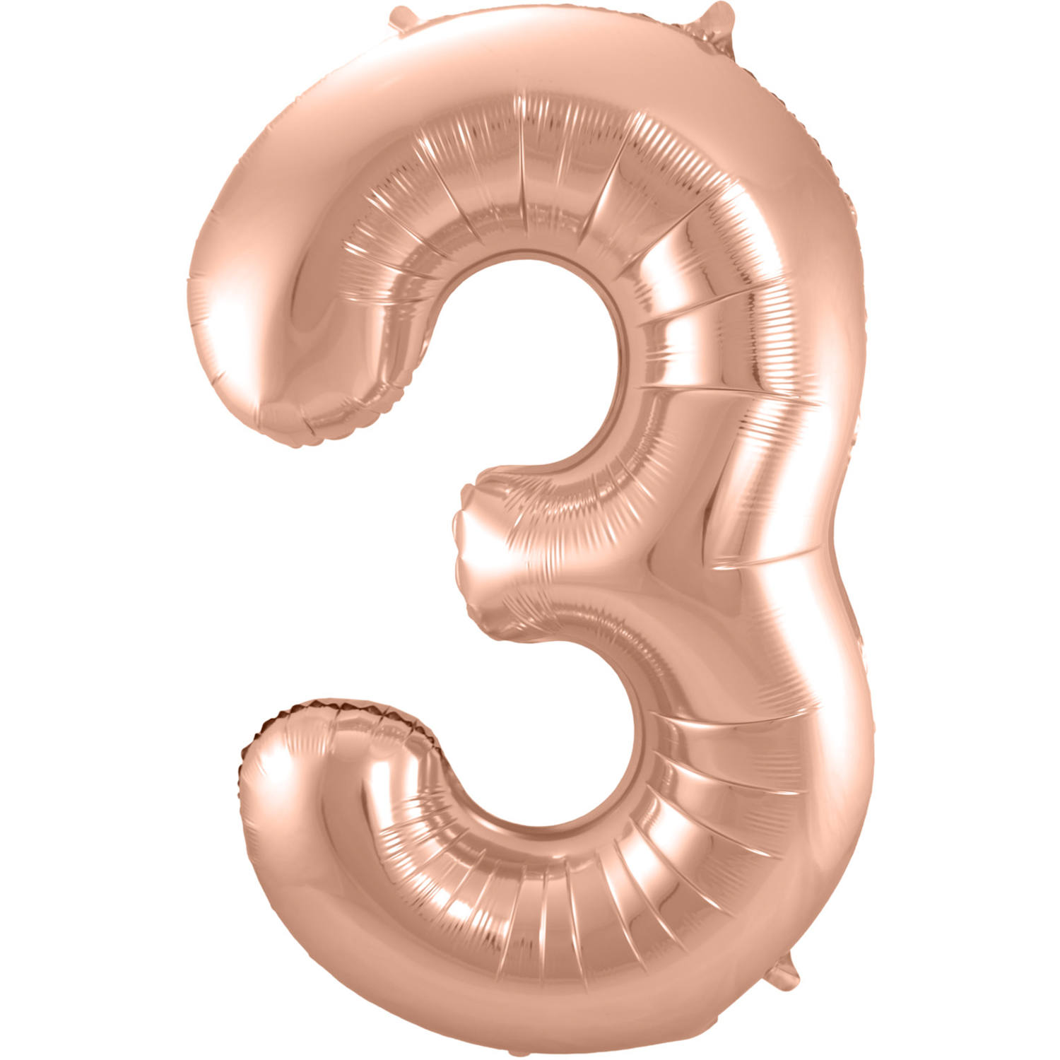 Foil Balloon Number 3 - Rose Gold - 86 cm