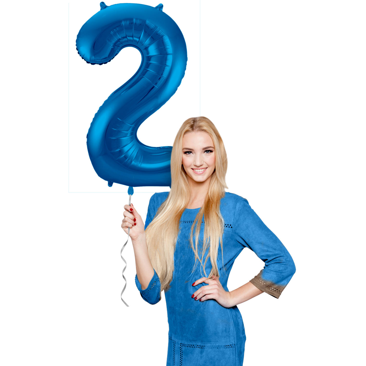 Foil Balloon Number 2 - Blue - 86 cm