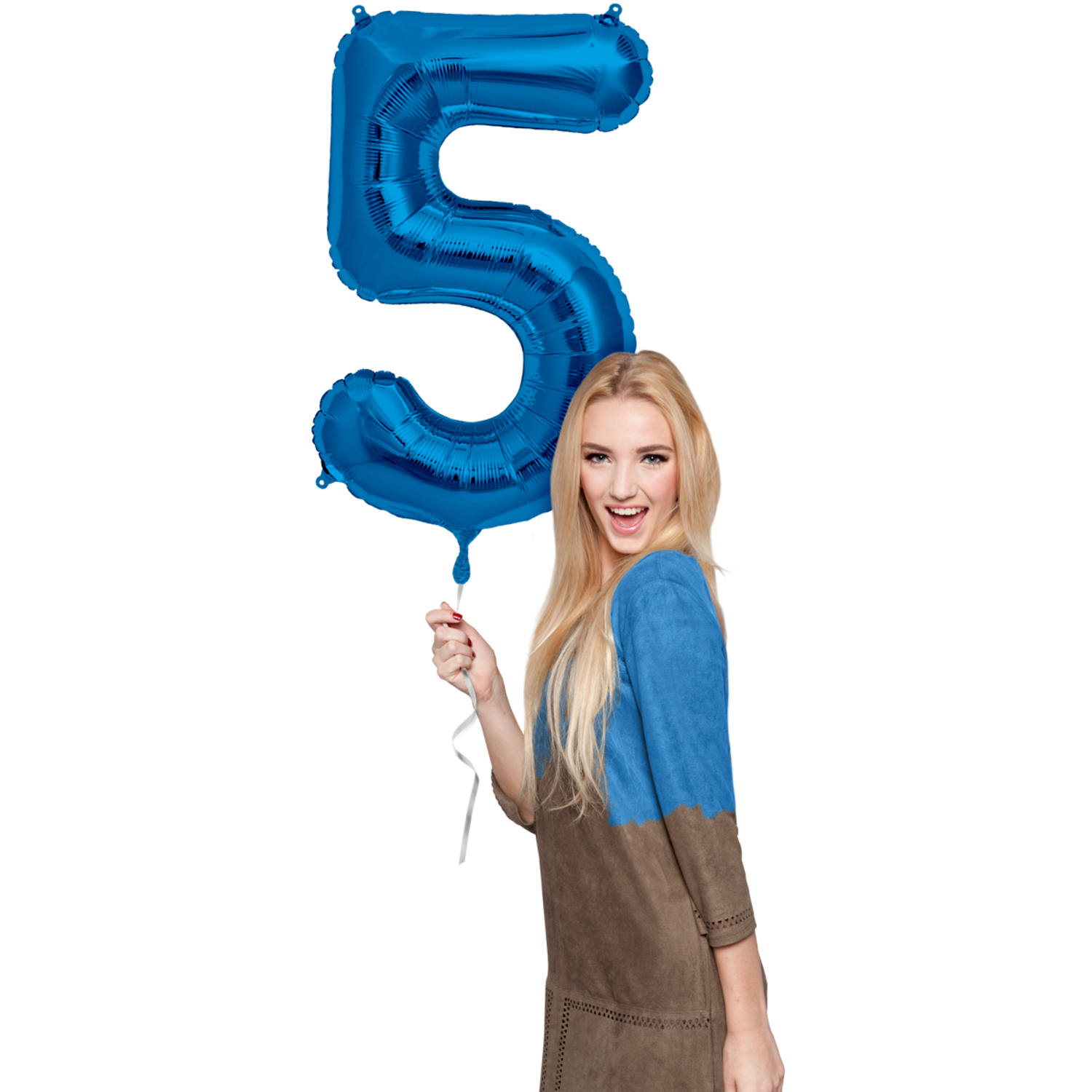 Foil Balloon Number 5 - Blue - 86 cm
