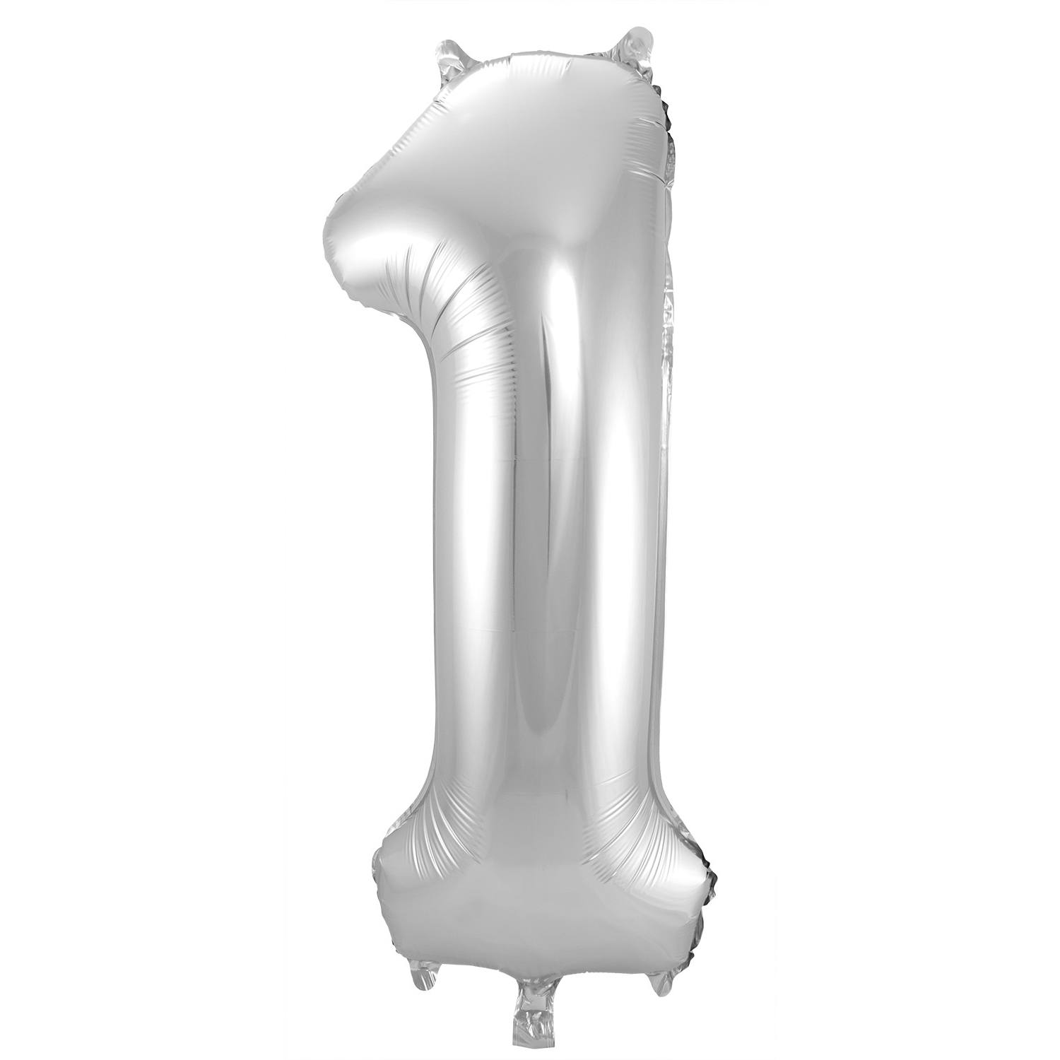 Foil Balloon Number 1 - Silver - 86 cm