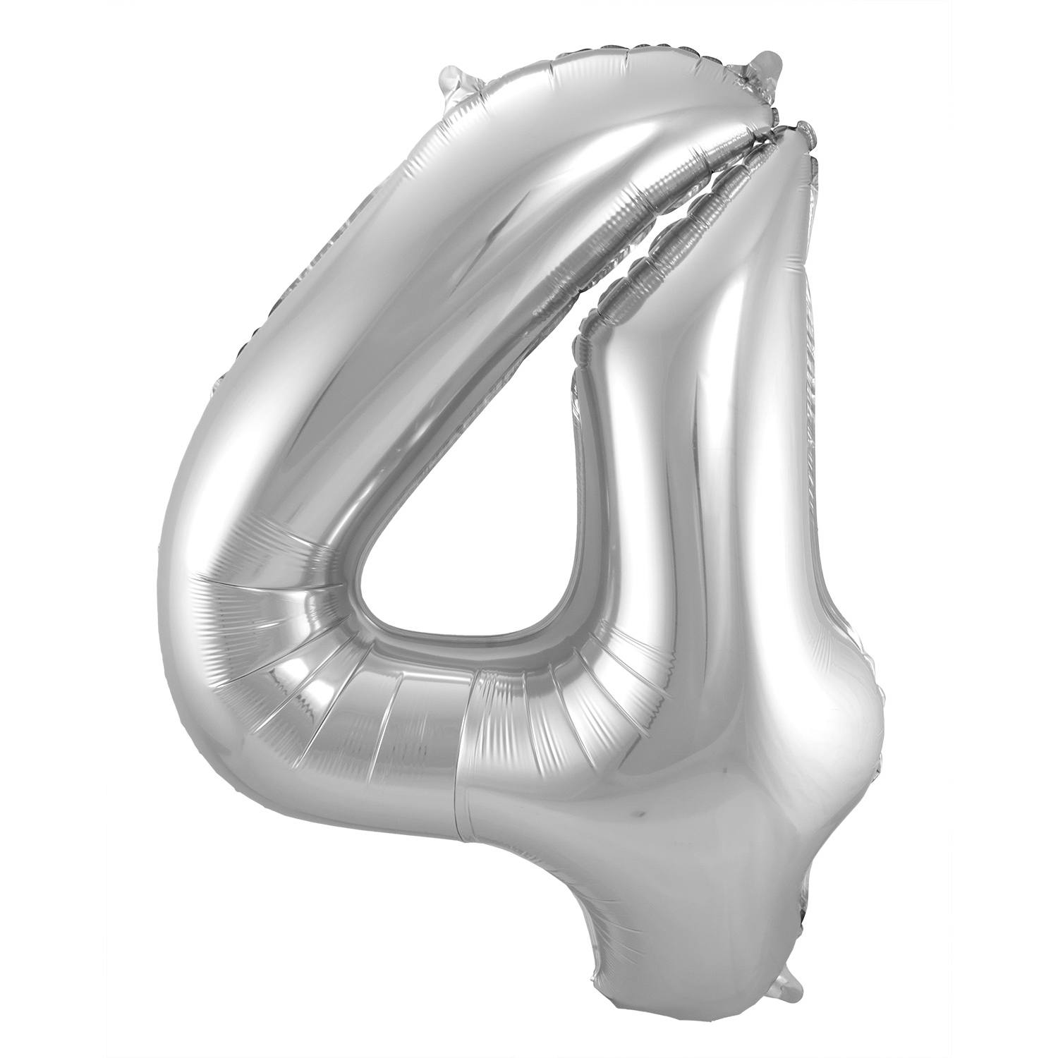 Foil Balloon Number 4 - Silver - 86 cm