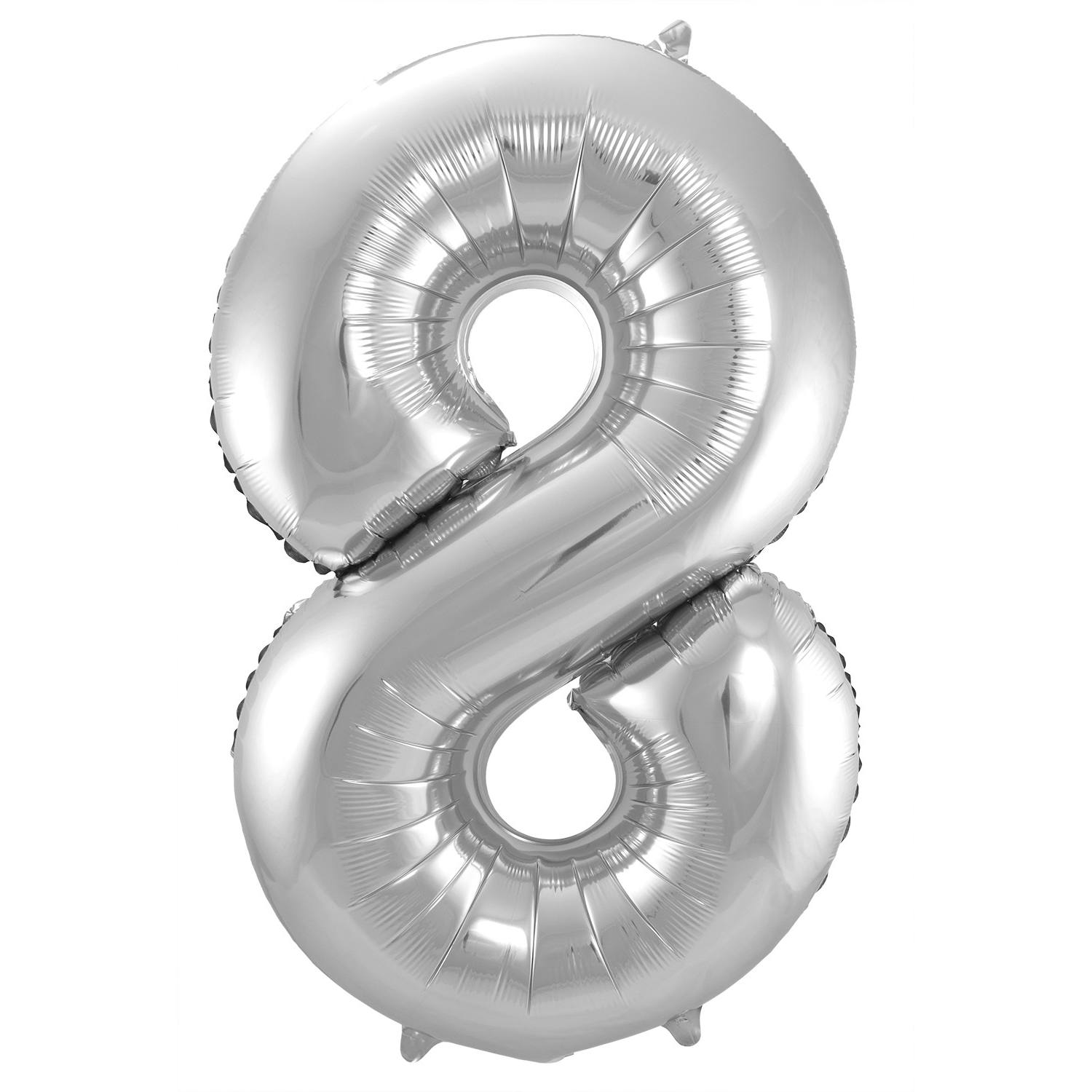 Foil Balloon Number 8 - Silver - 86 cm