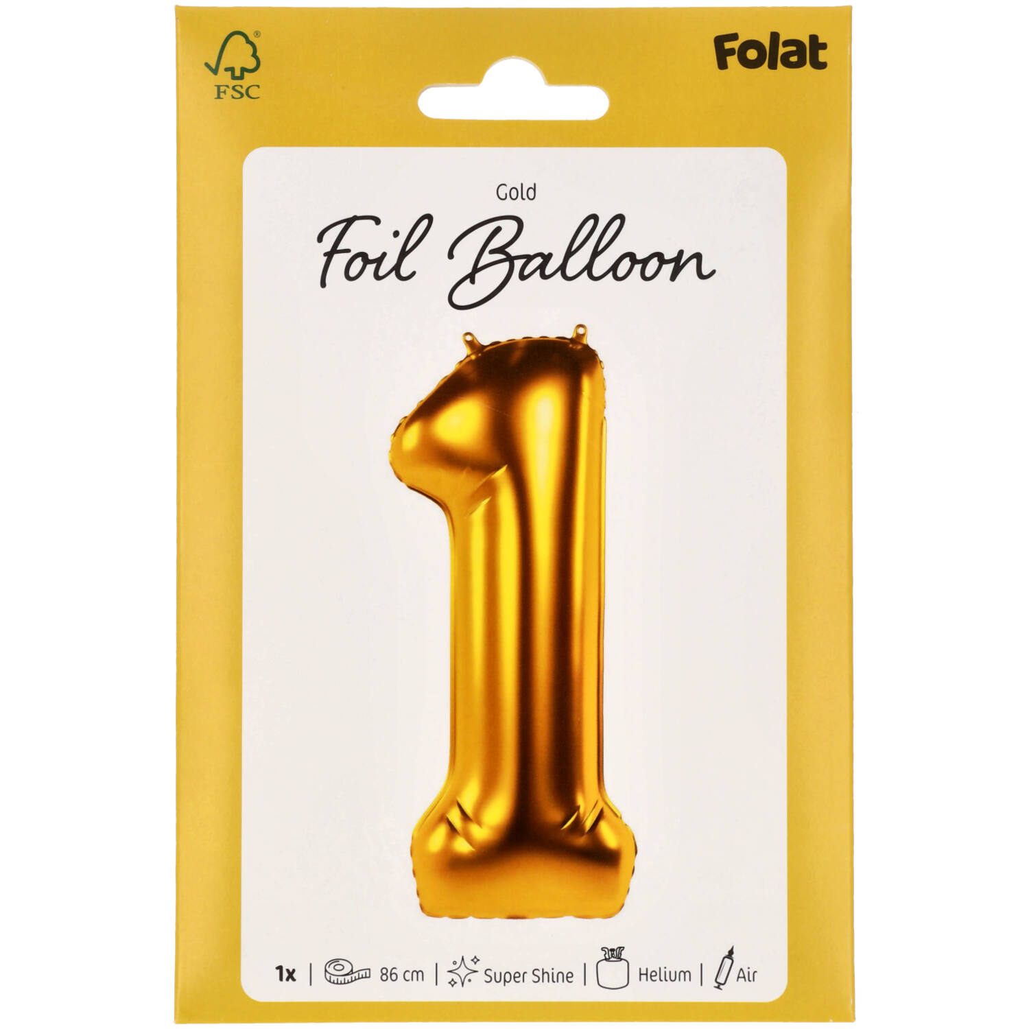 Foil Balloon Number 1 - Gold - 86 cm