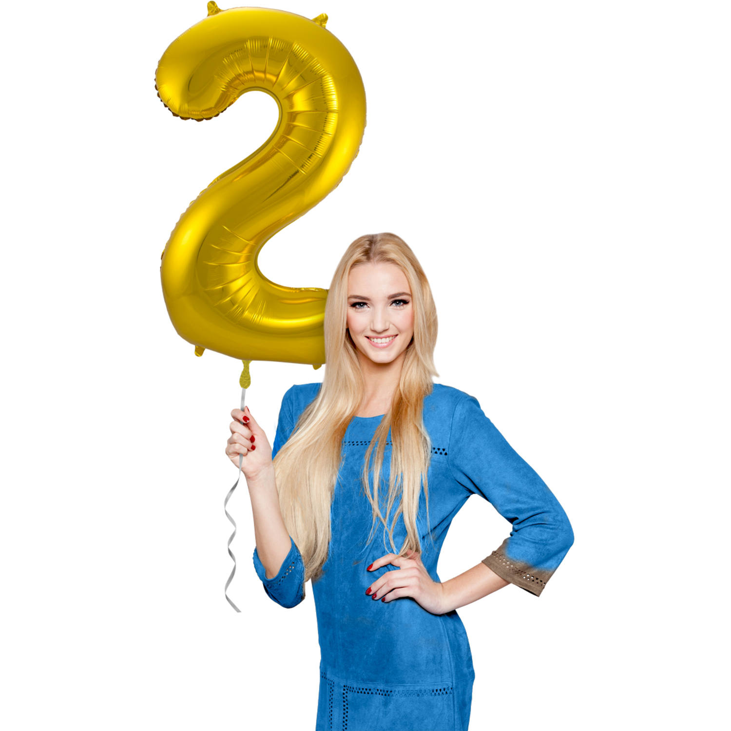 Foil Balloon Number 2 - Gold - 86 cm
