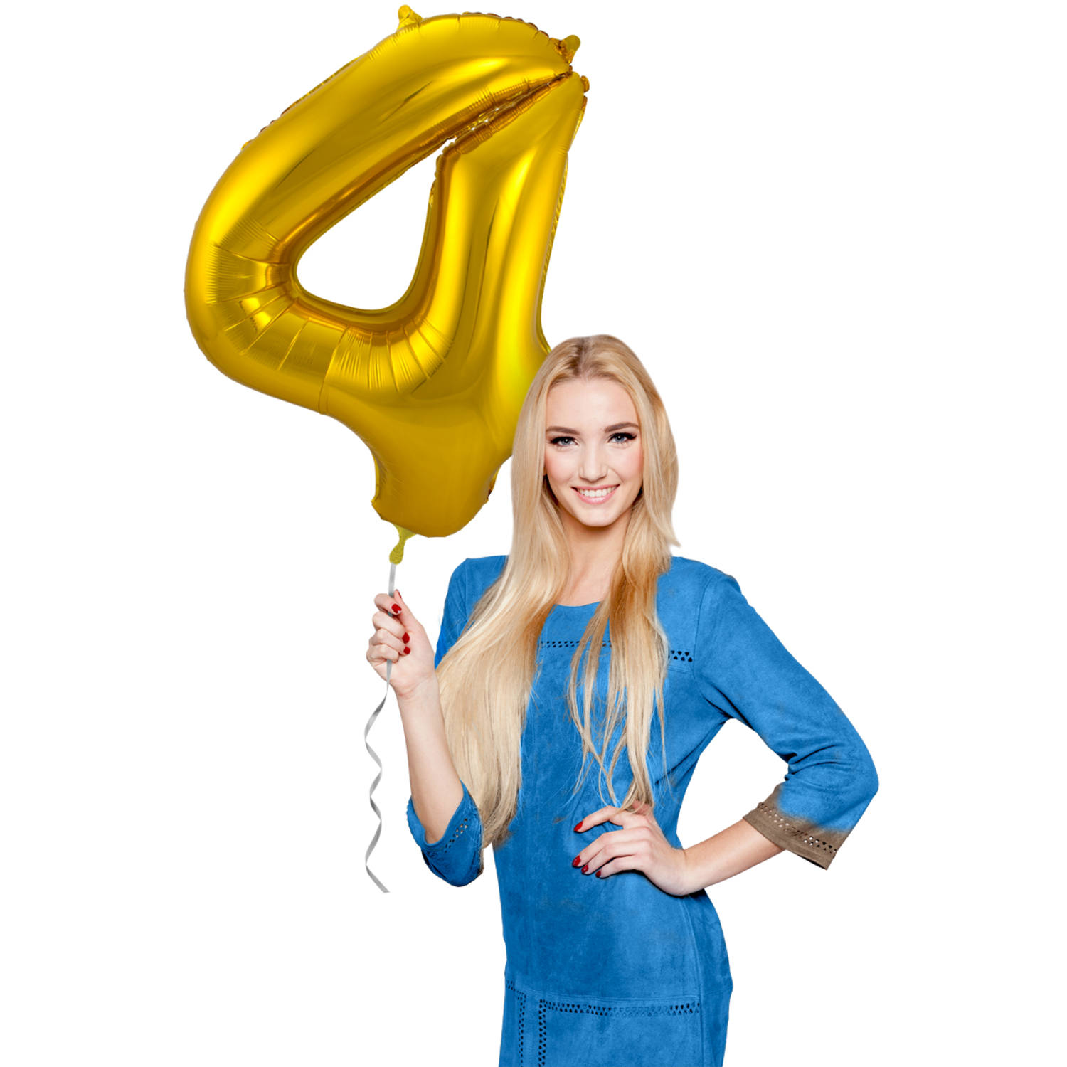 Foil Balloon Number 4 - Gold - 86 cm