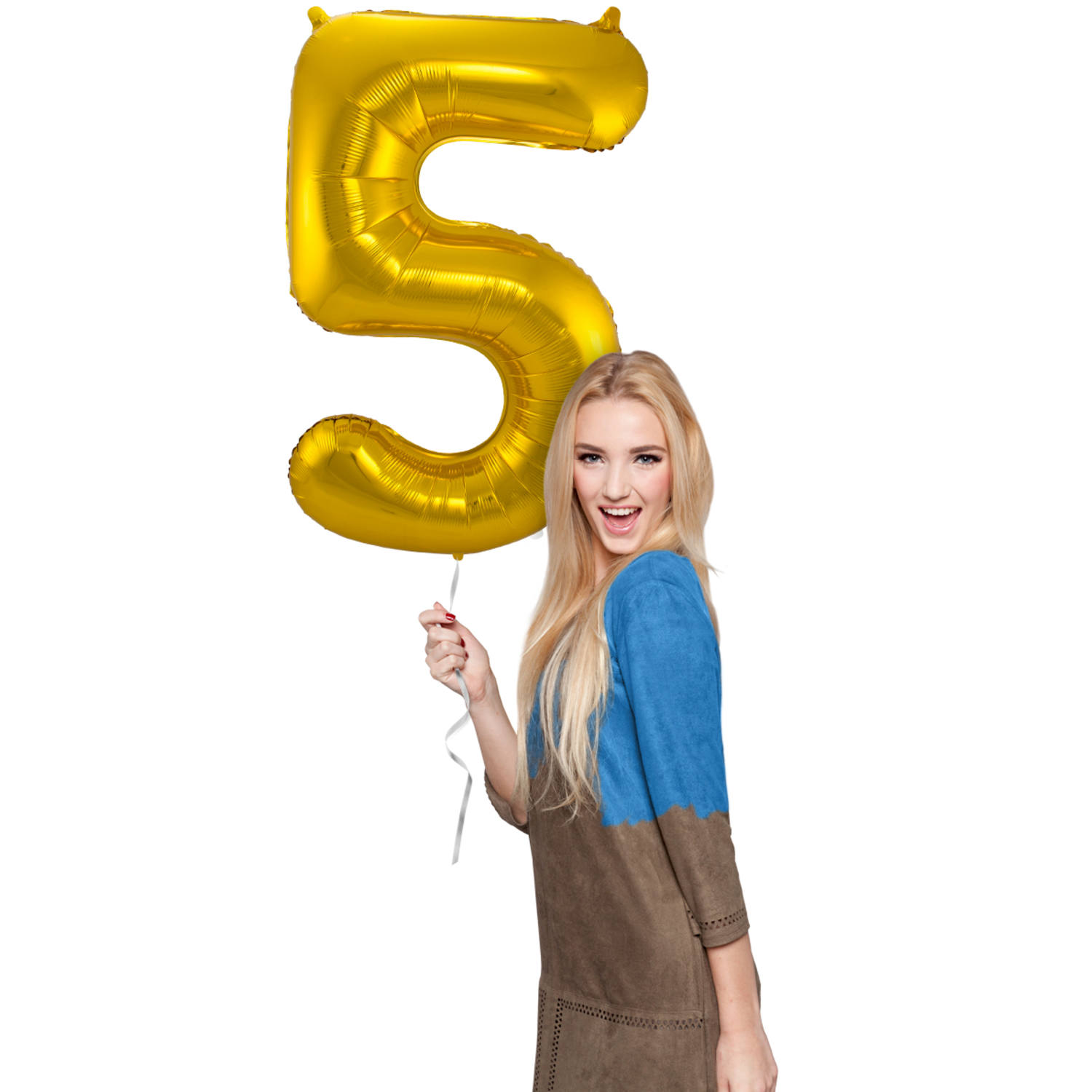 Foil Balloon Number 5 - Gold - 86 cm