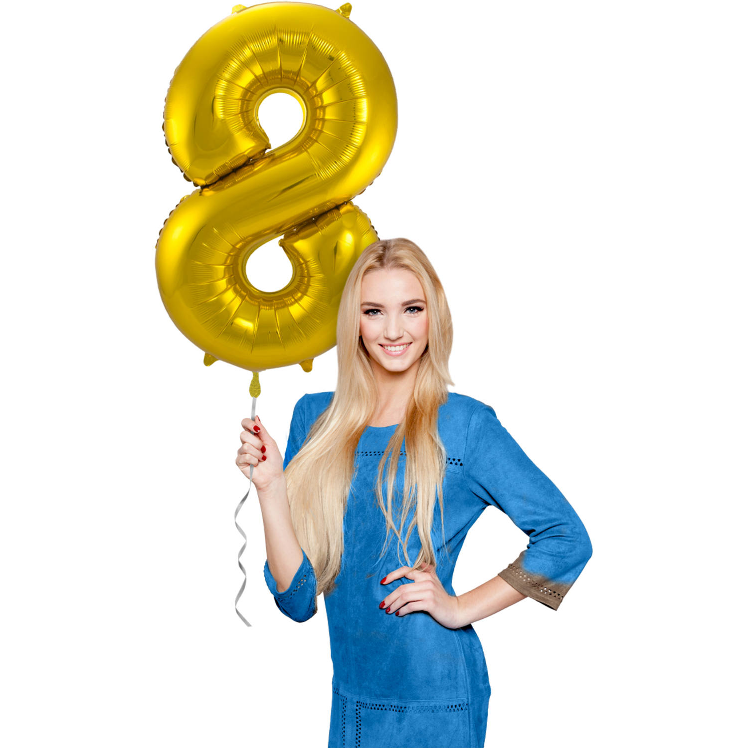 Foil Balloon Number 8 - Gold - 86 cm