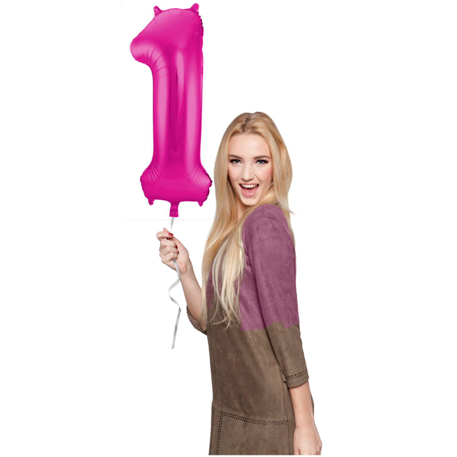 Foil Balloon Number 1 - Magenta - 86 cm