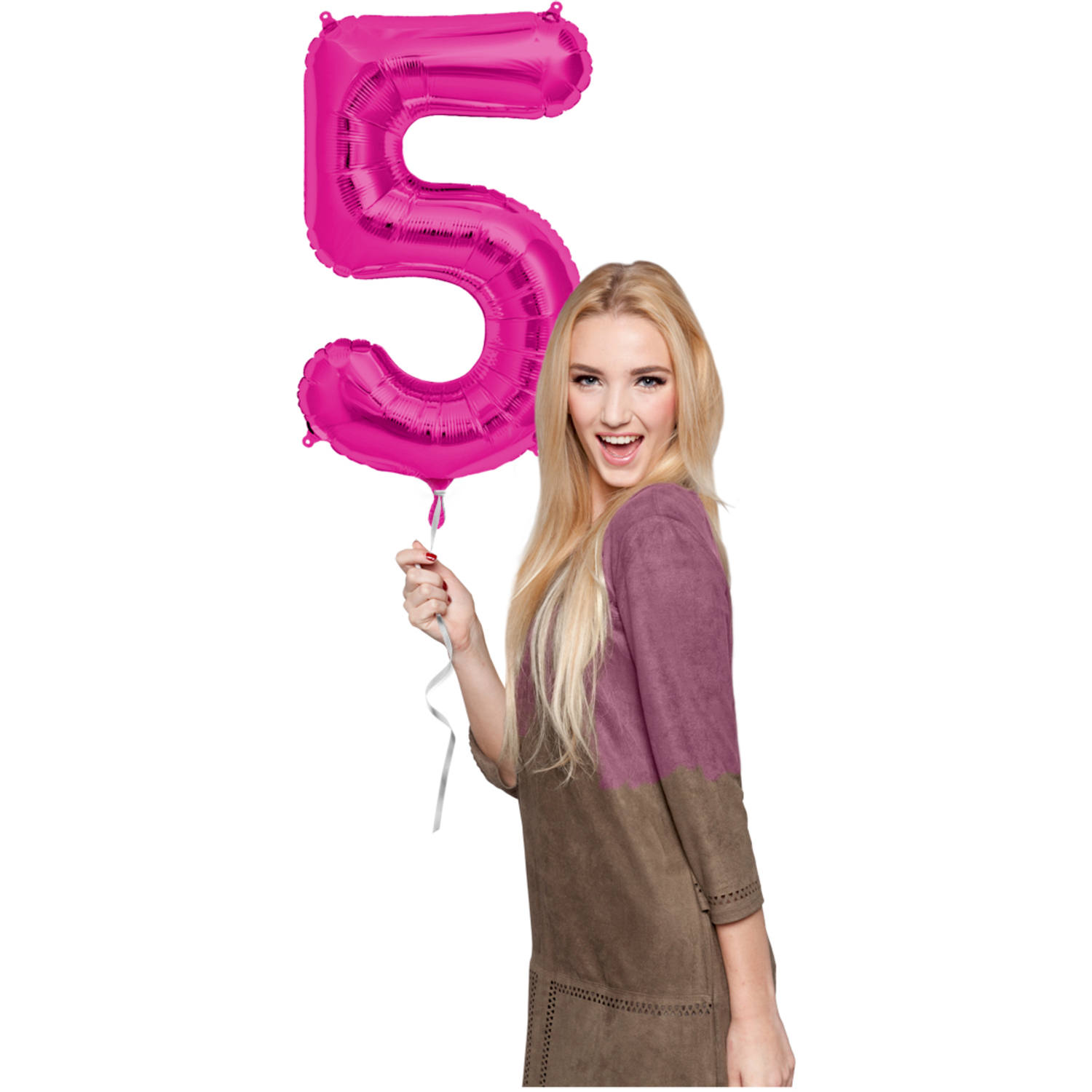 Foil Balloon Number 5 - Magenta - 86 cm