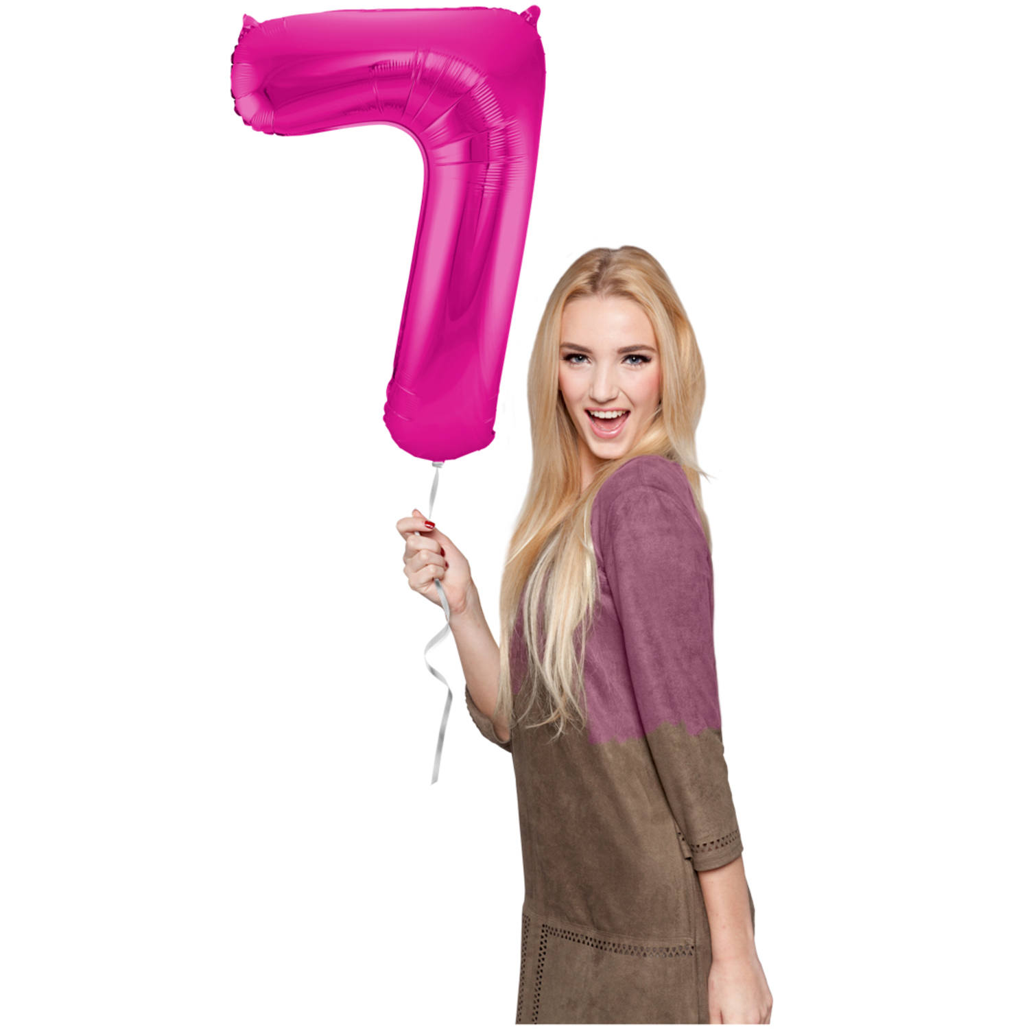 Foil Balloon Number 7 - Magenta - 86 cm