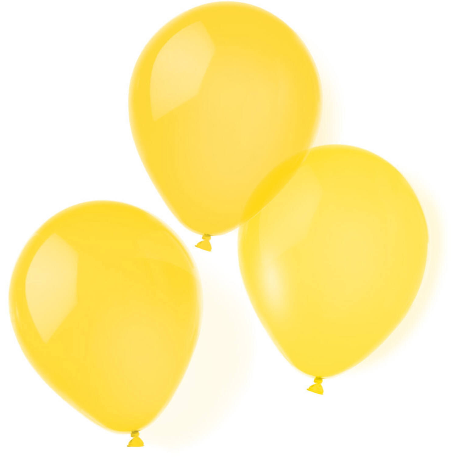 10 Latex Balloons Standard Yellow 20.3 cm / 8"