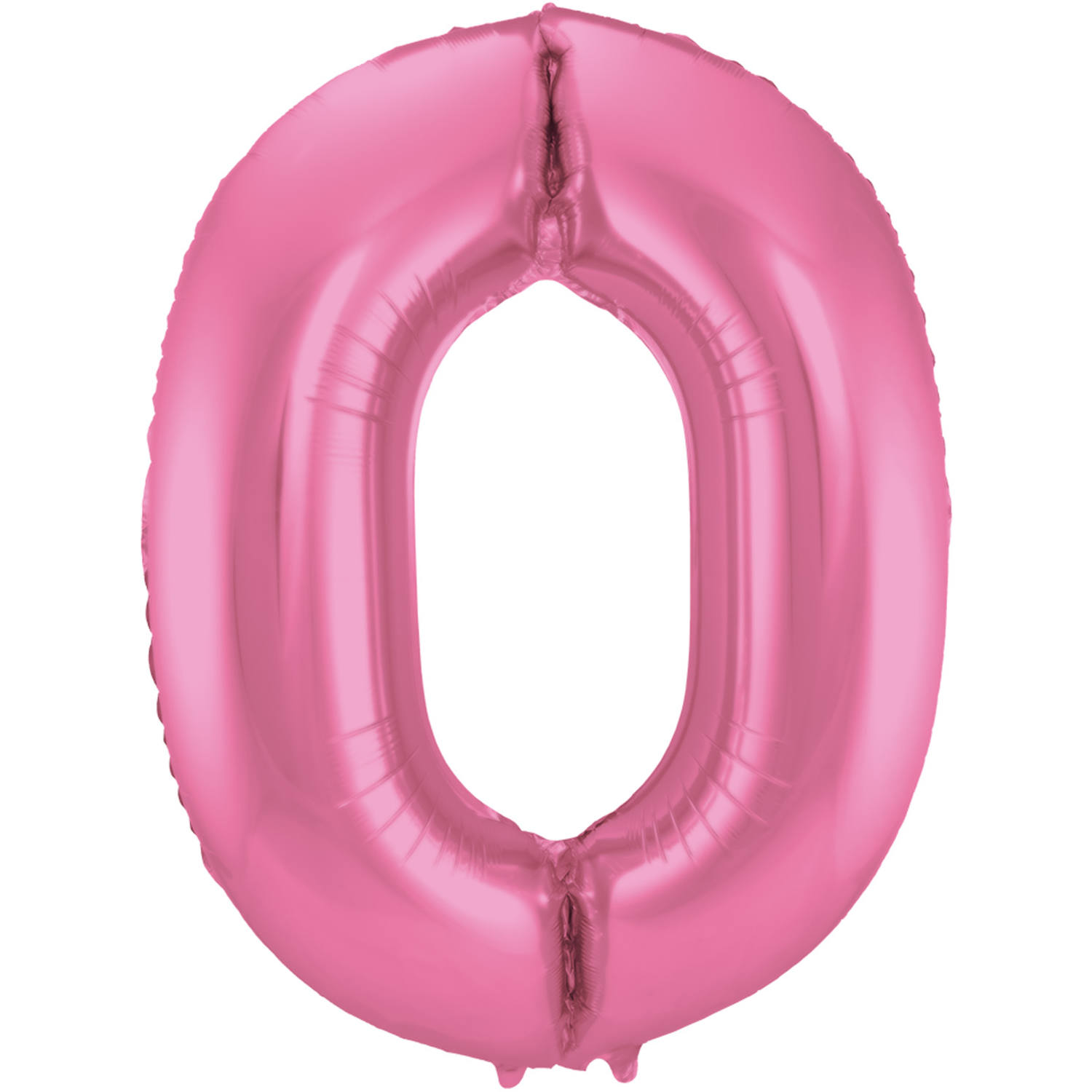 Foil Balloon Number 0 - Pink Metallic Mat - 86 cm