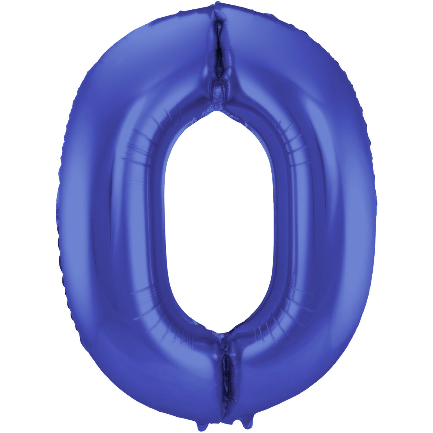 Foil Balloon Number 0 - Blue Metallic Mat - 86 cm 