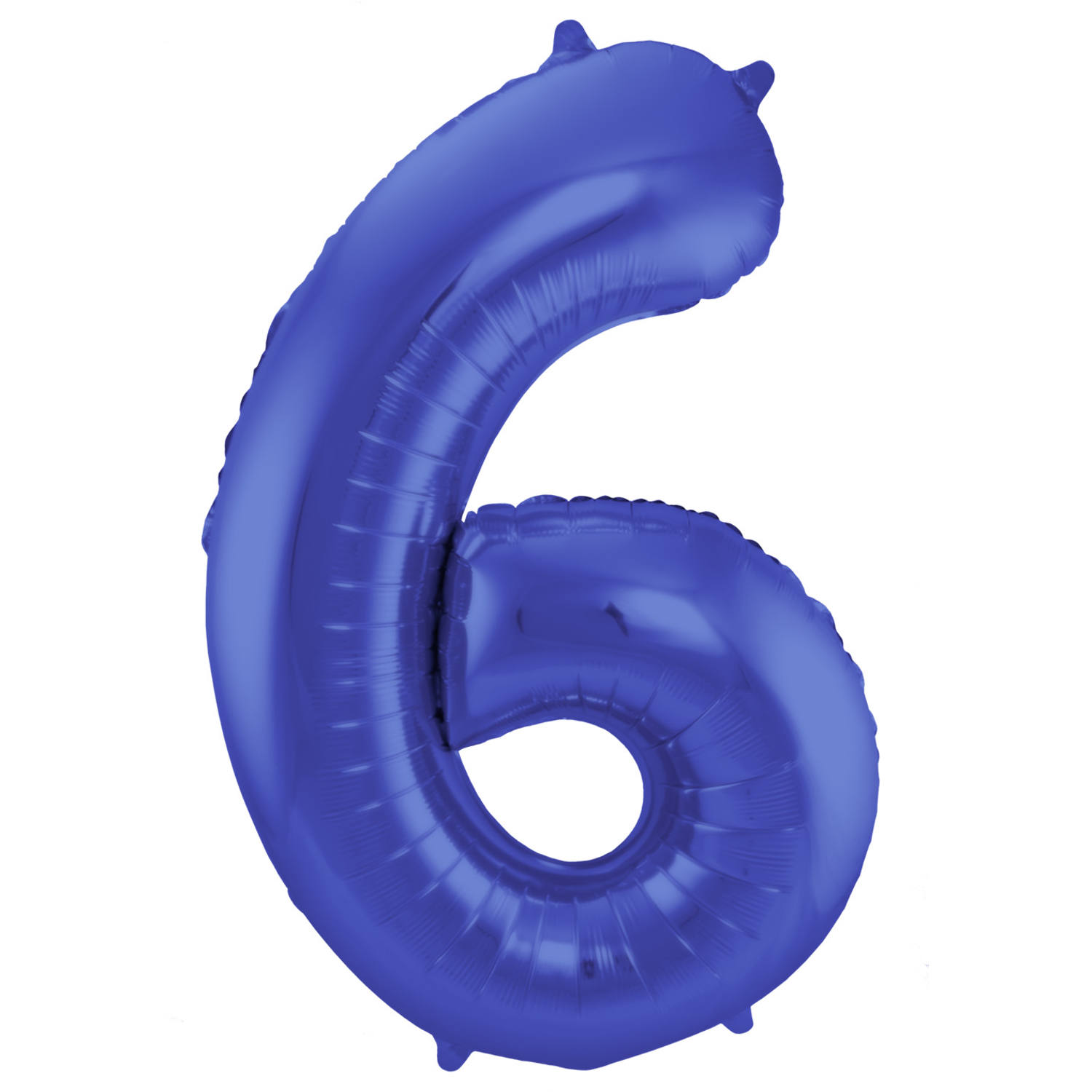 Foil Balloon Number 6 - Blue Metallic Mat - 86 cm 