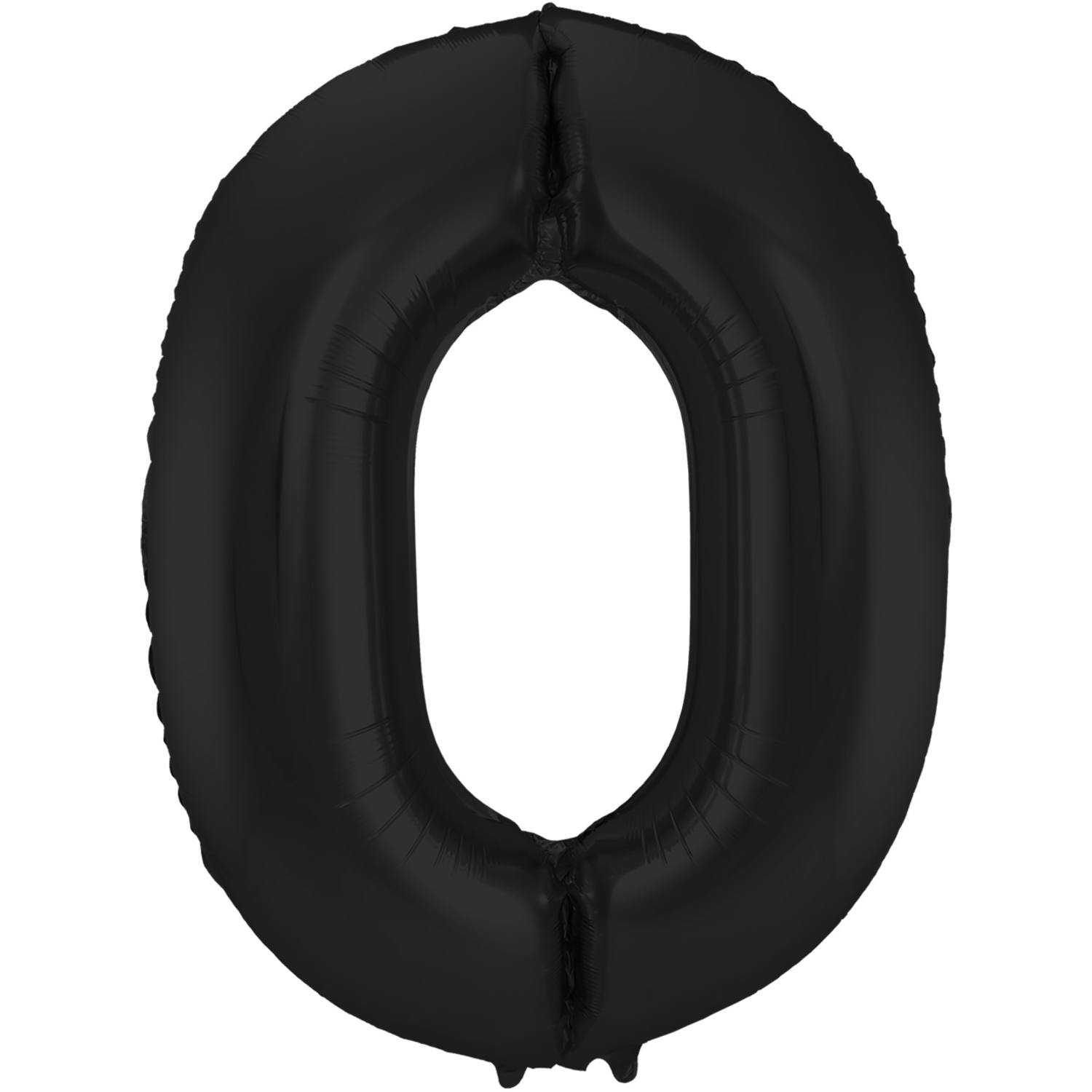 Foil Balloon Number 0 Black Metallic Matt - 86 cm