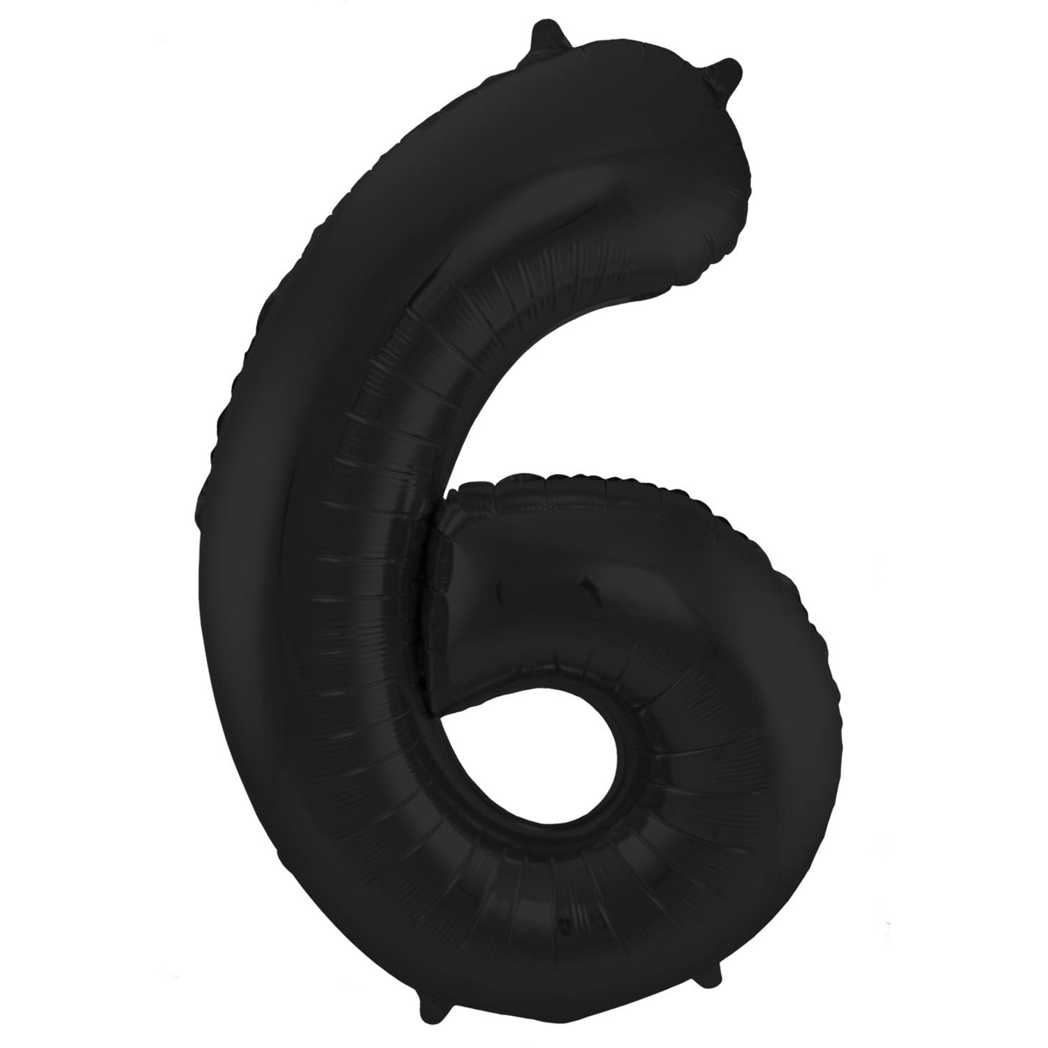 Foil Balloon Number 6 Black Metallic Matt - 86 cm