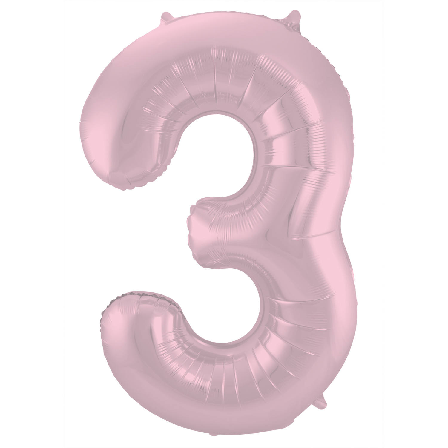 Foil Balloon Number 3 Pastel Pink Metallic Matt - 86 cm