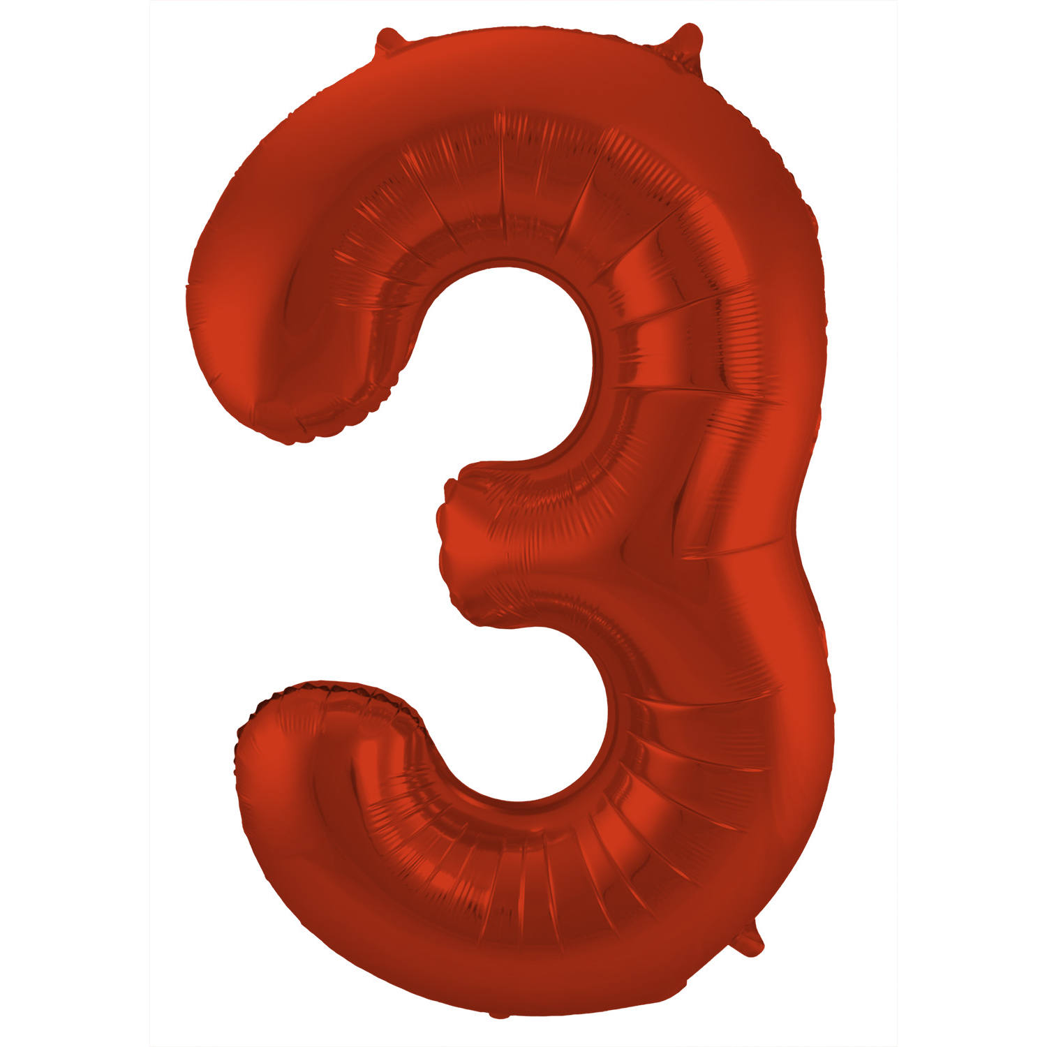Foil Balloon Number 3 Red Metallic Matt - 86 cm