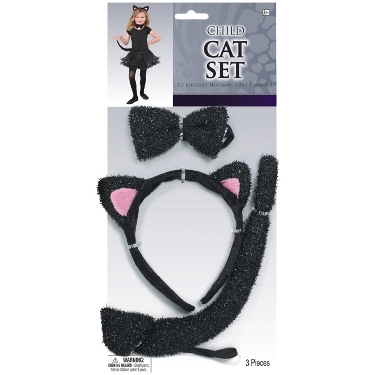 Costume Accessory Set Cat Child 3 Pieces