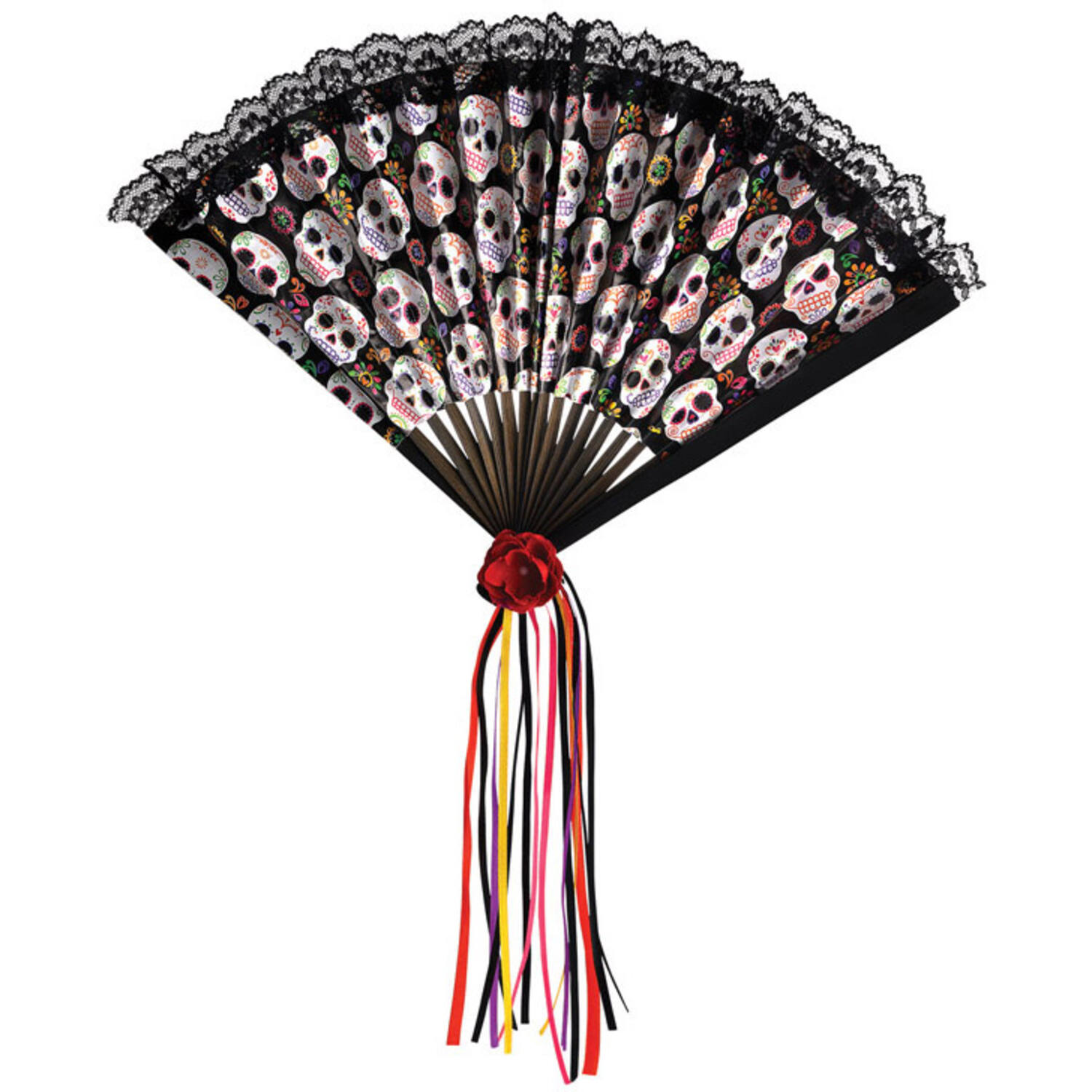 Costume Accessory Fan Day of the Dead 24 x 42 cm